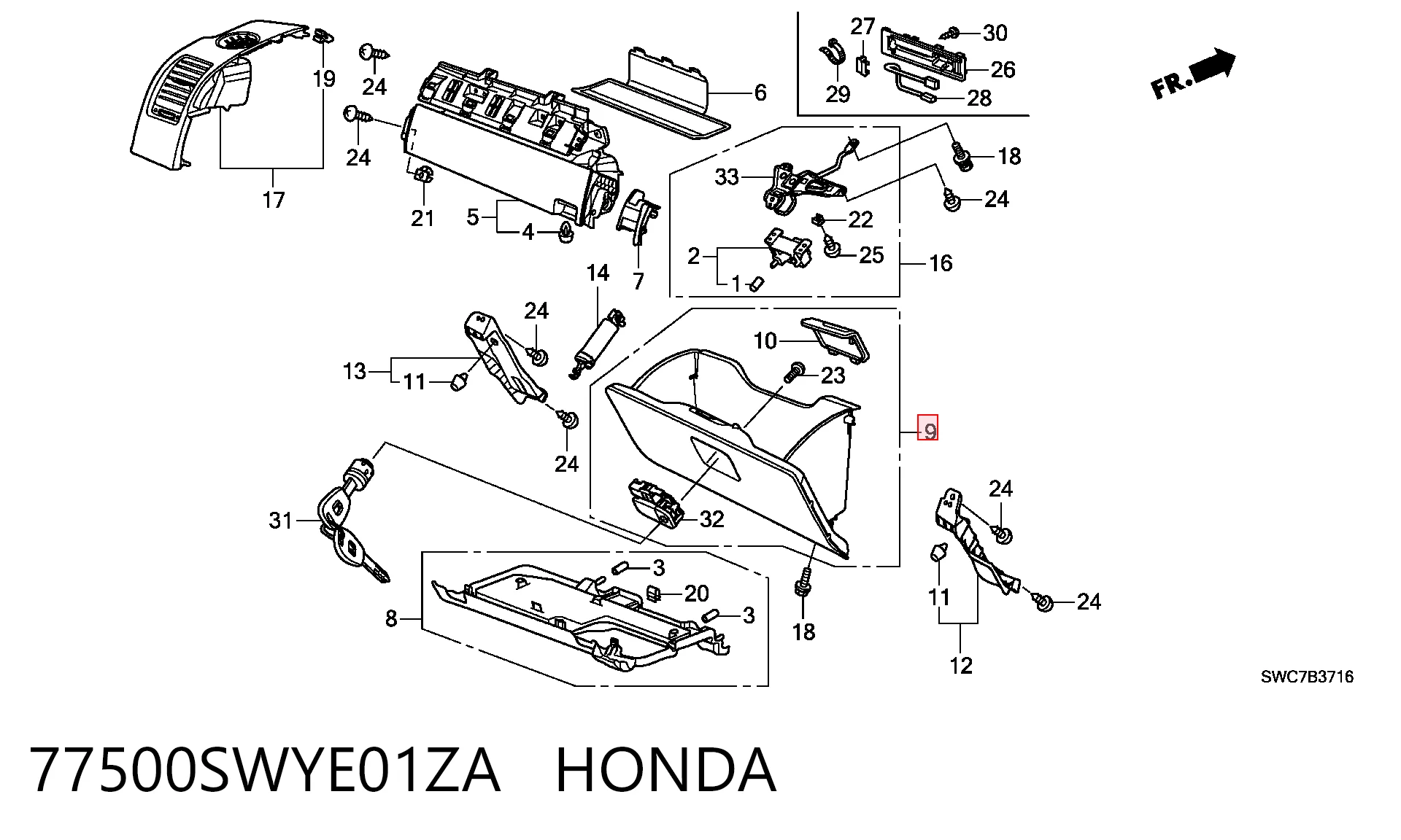 Comprar Guantera Honda CR-V  RE a bajo precio