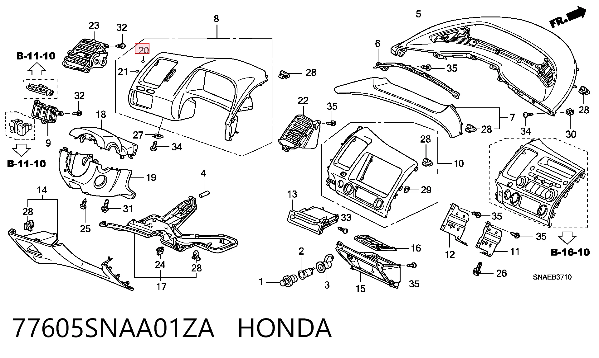 77605SNAA01ZA Honda