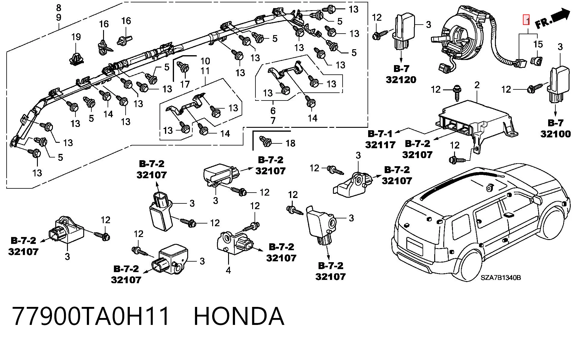 Anillo de AIRBAG 77900TA0H11 HONDA