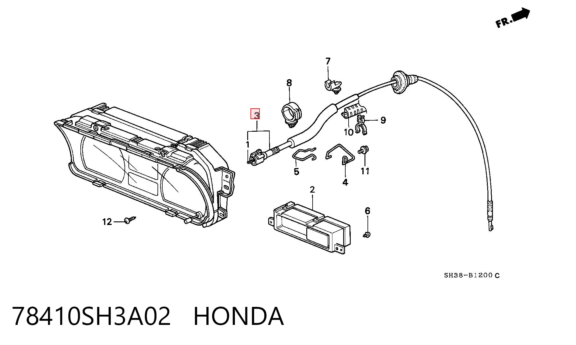 Comprar Cable del velocímetro Honda Civic IV ED, EF a bajo precio
