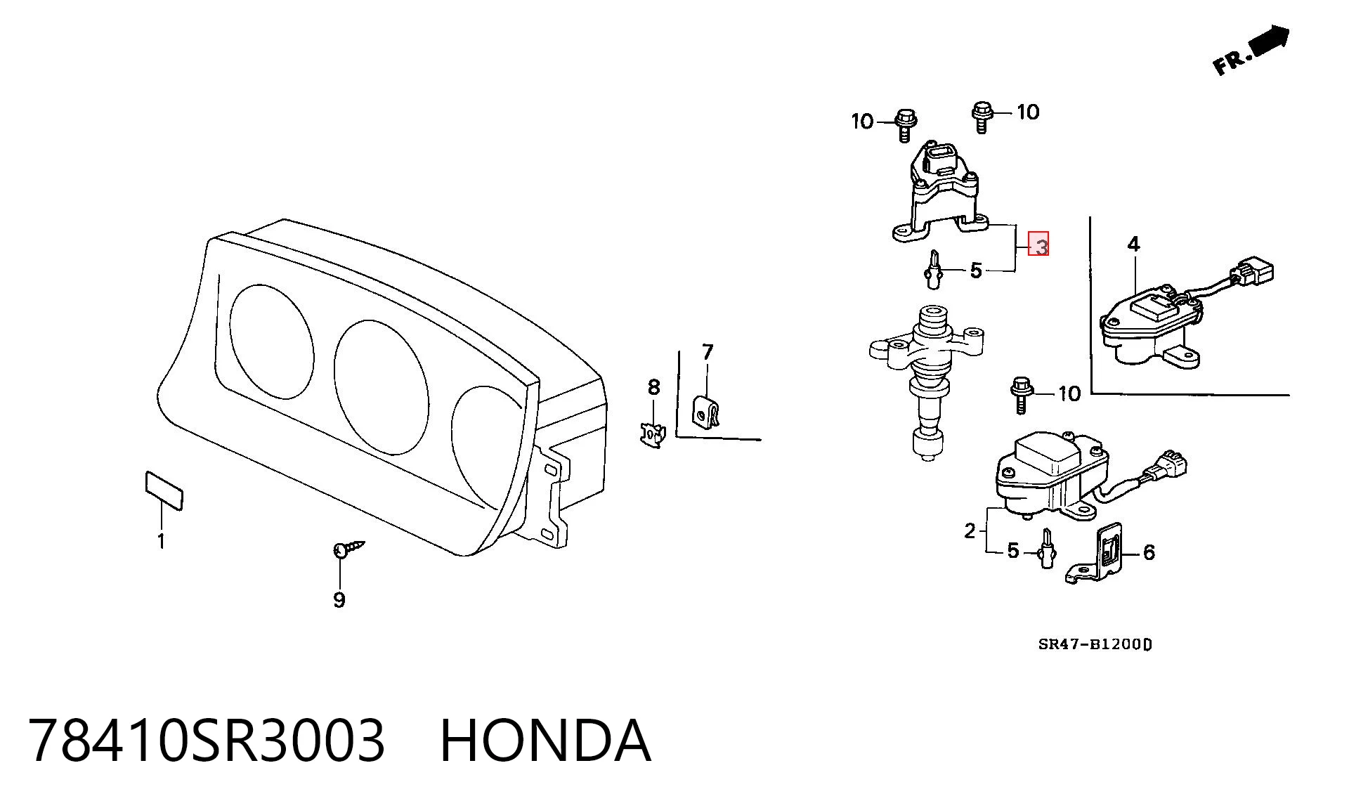 78410SR3003 Honda Captador de velocidad