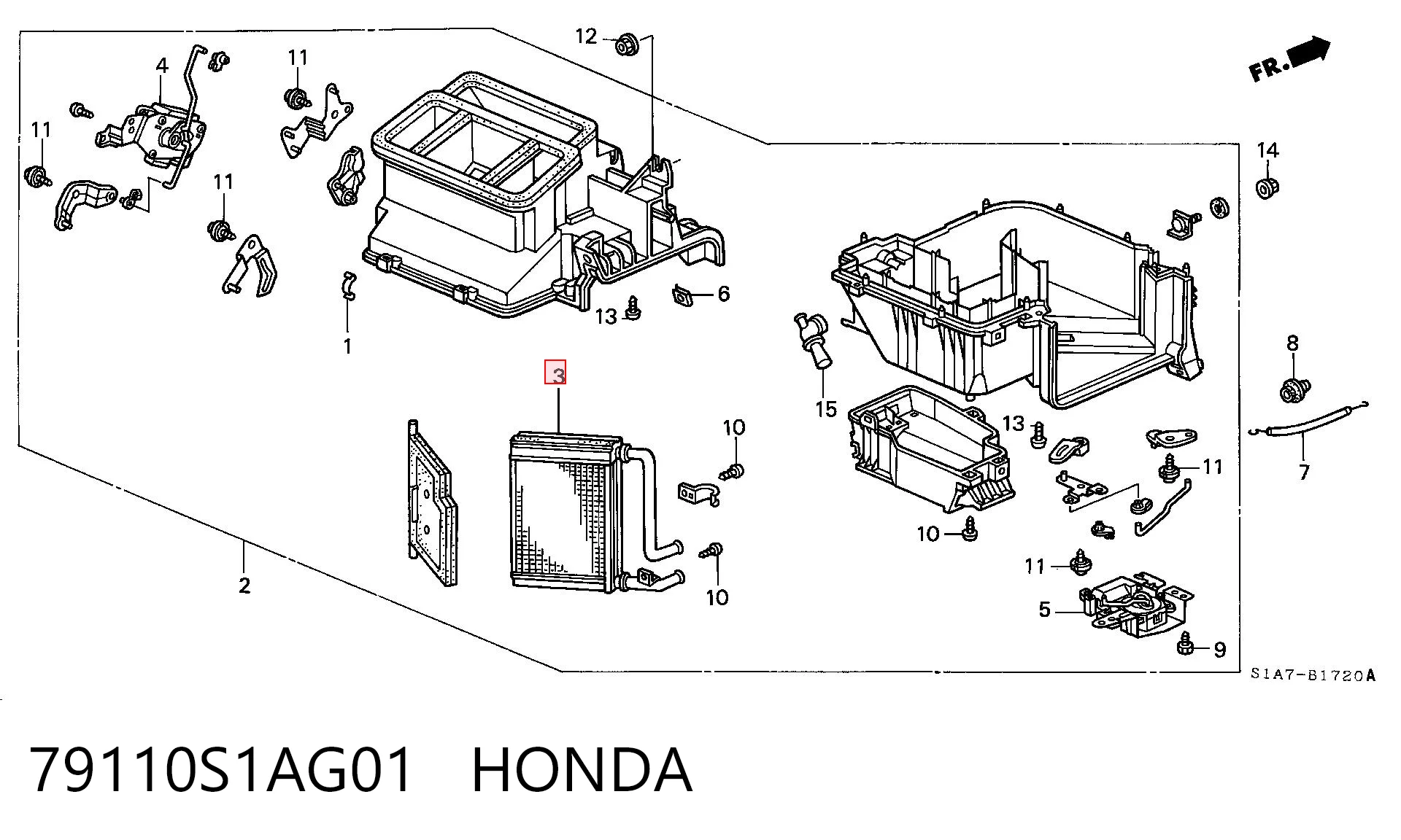 Radiador de calefacción 79110S1AG01 HONDA