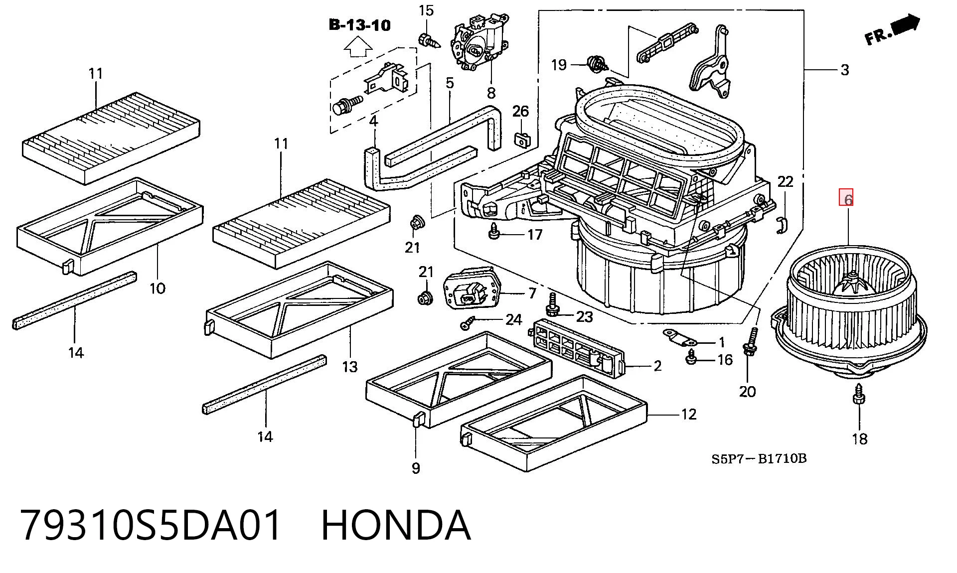 79310S5DA01 Honda Ventilador de habitáculo