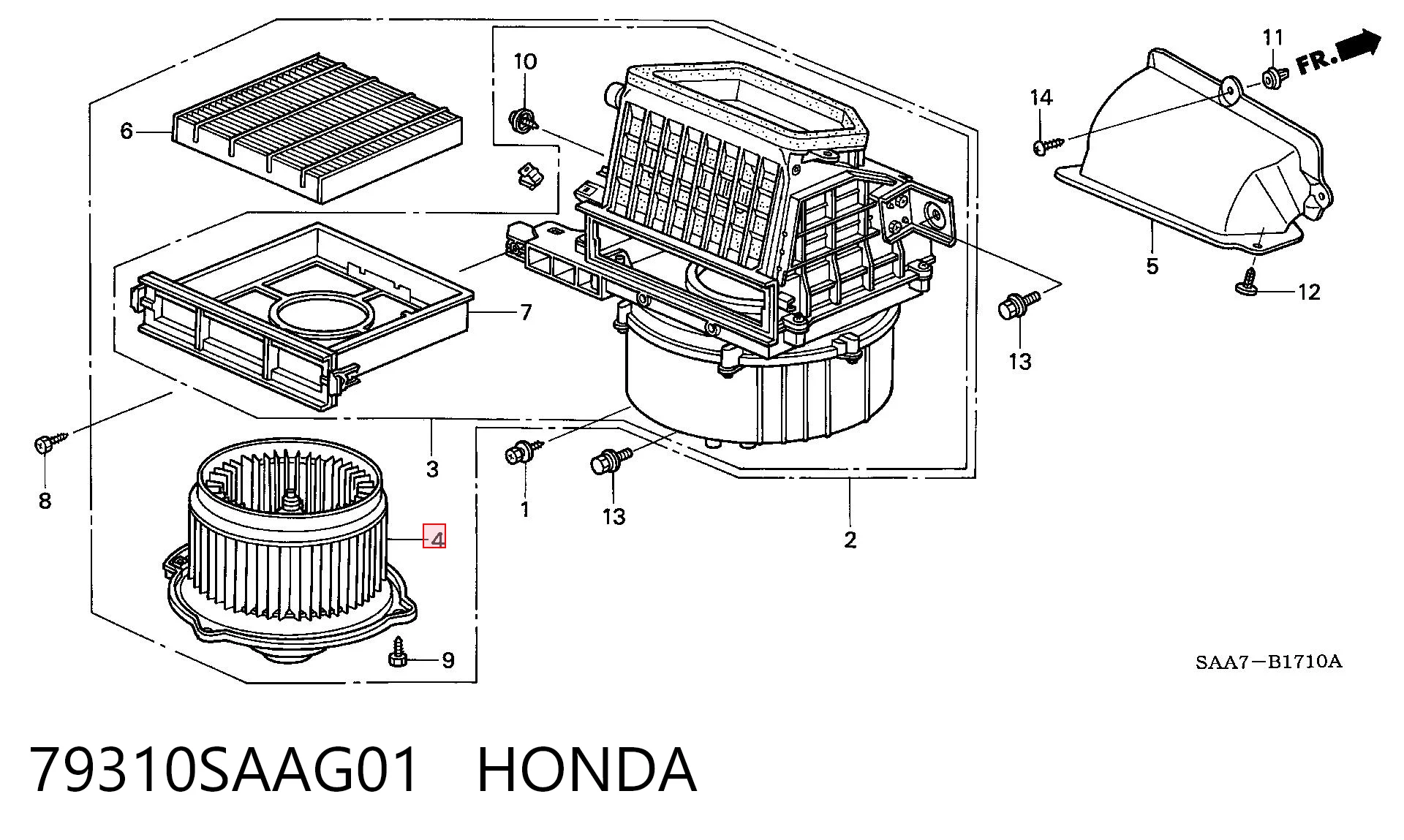  Ventilador habitáculo Honda Jazz 