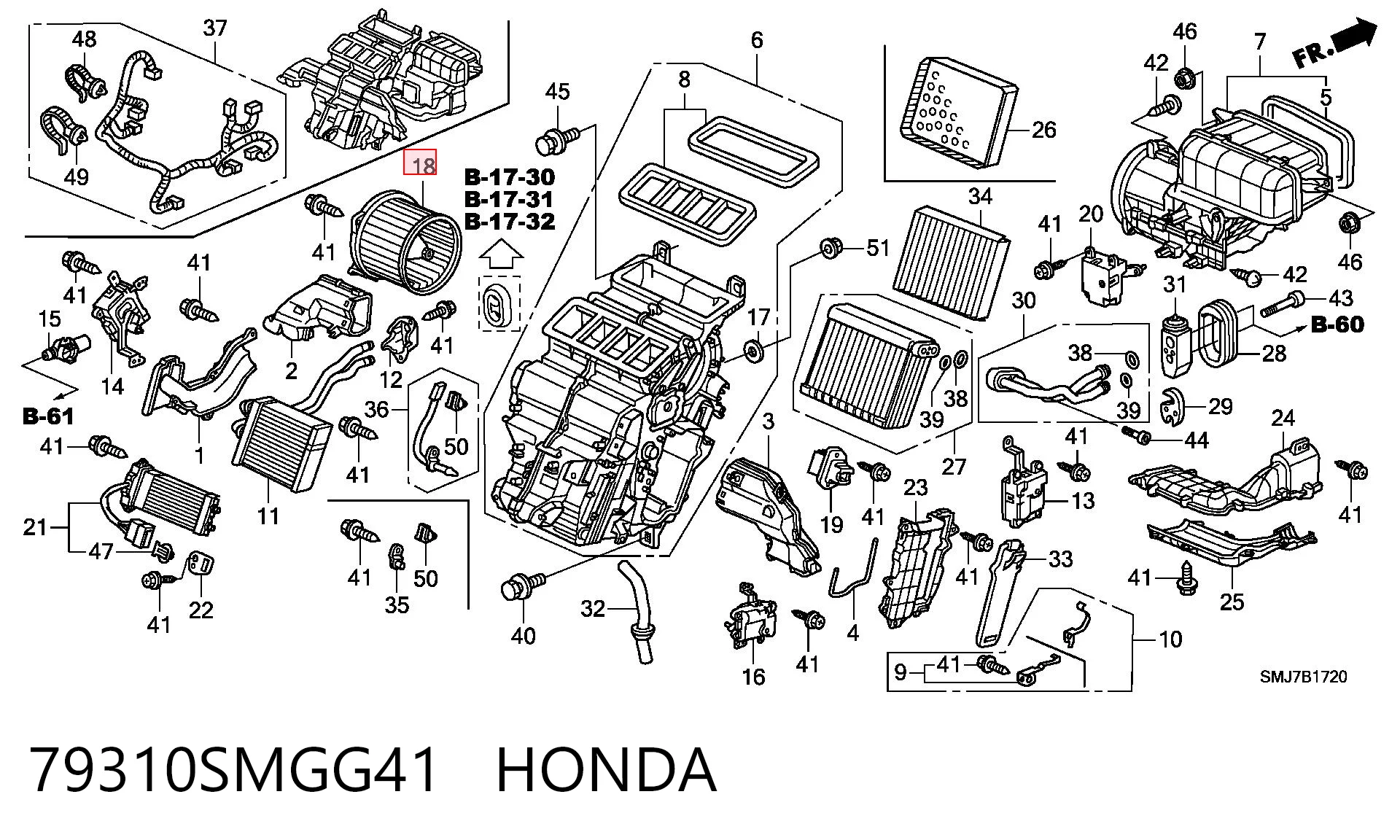 79310SMGG41 Honda Ventilador de habitáculo