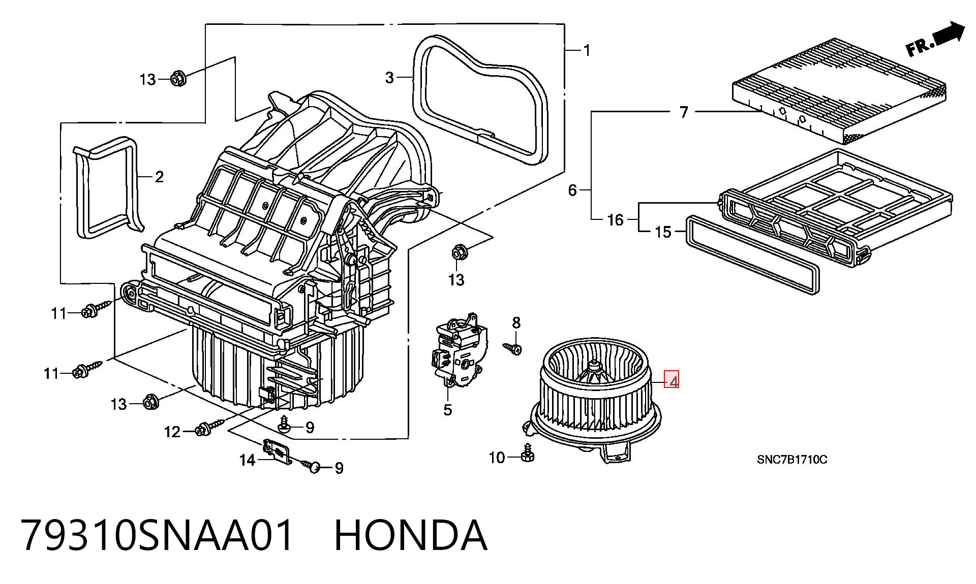 79310SNAA01 Honda Ventilador de habitáculo