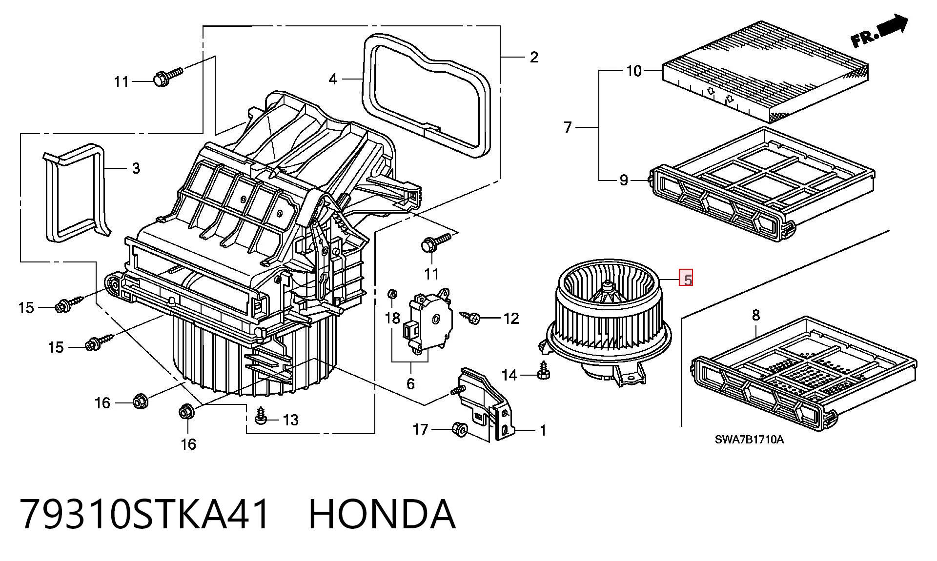 79310STKA41 Honda Ventilador de habitáculo