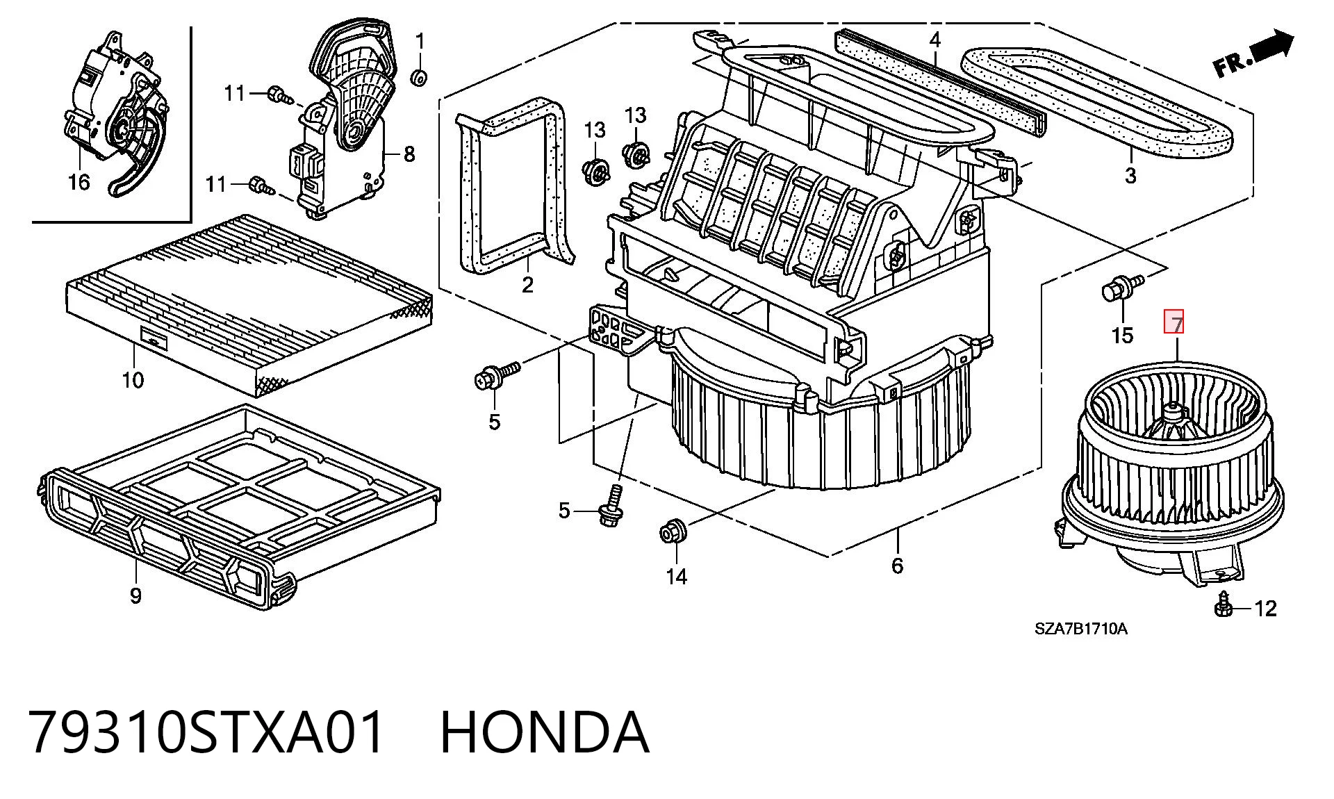 79310STXA01 Honda Ventilador de habitáculo