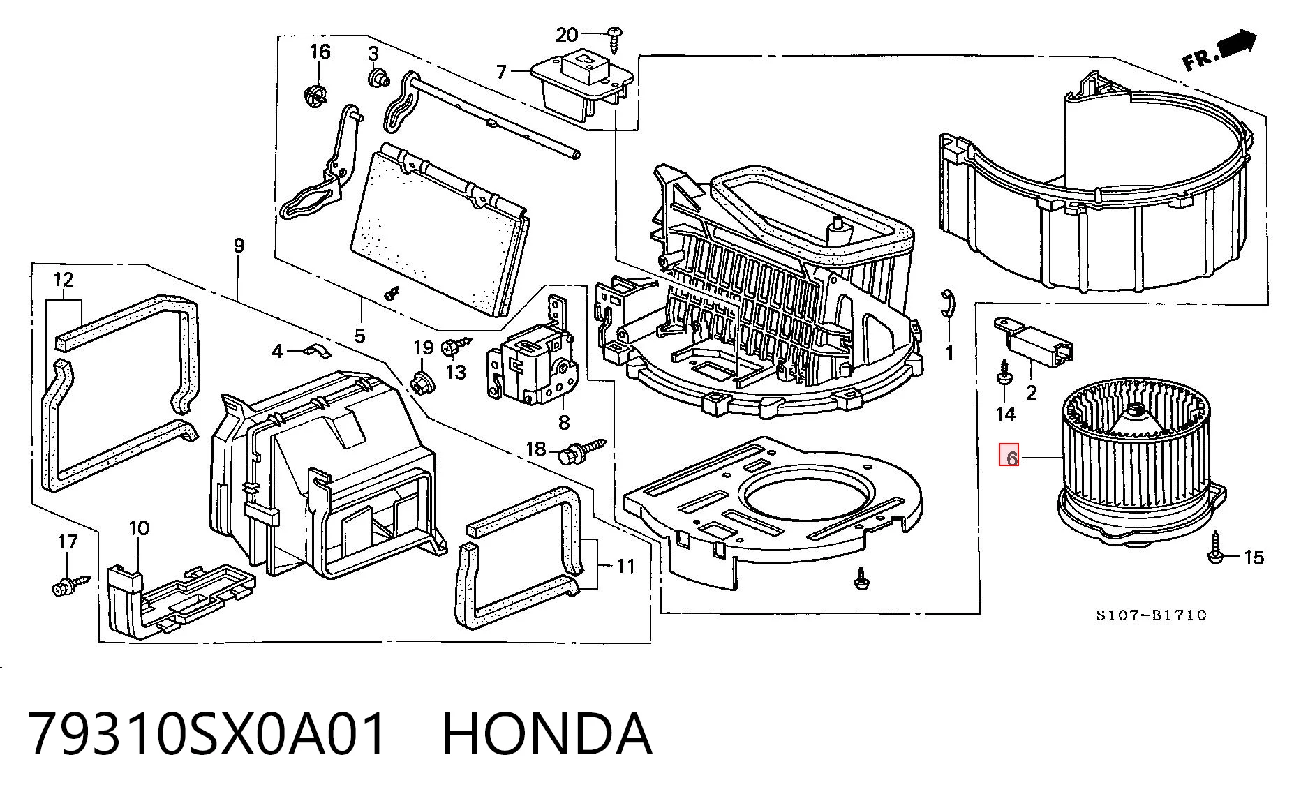Ventilador de habitáculo para Honda CR-V I RD