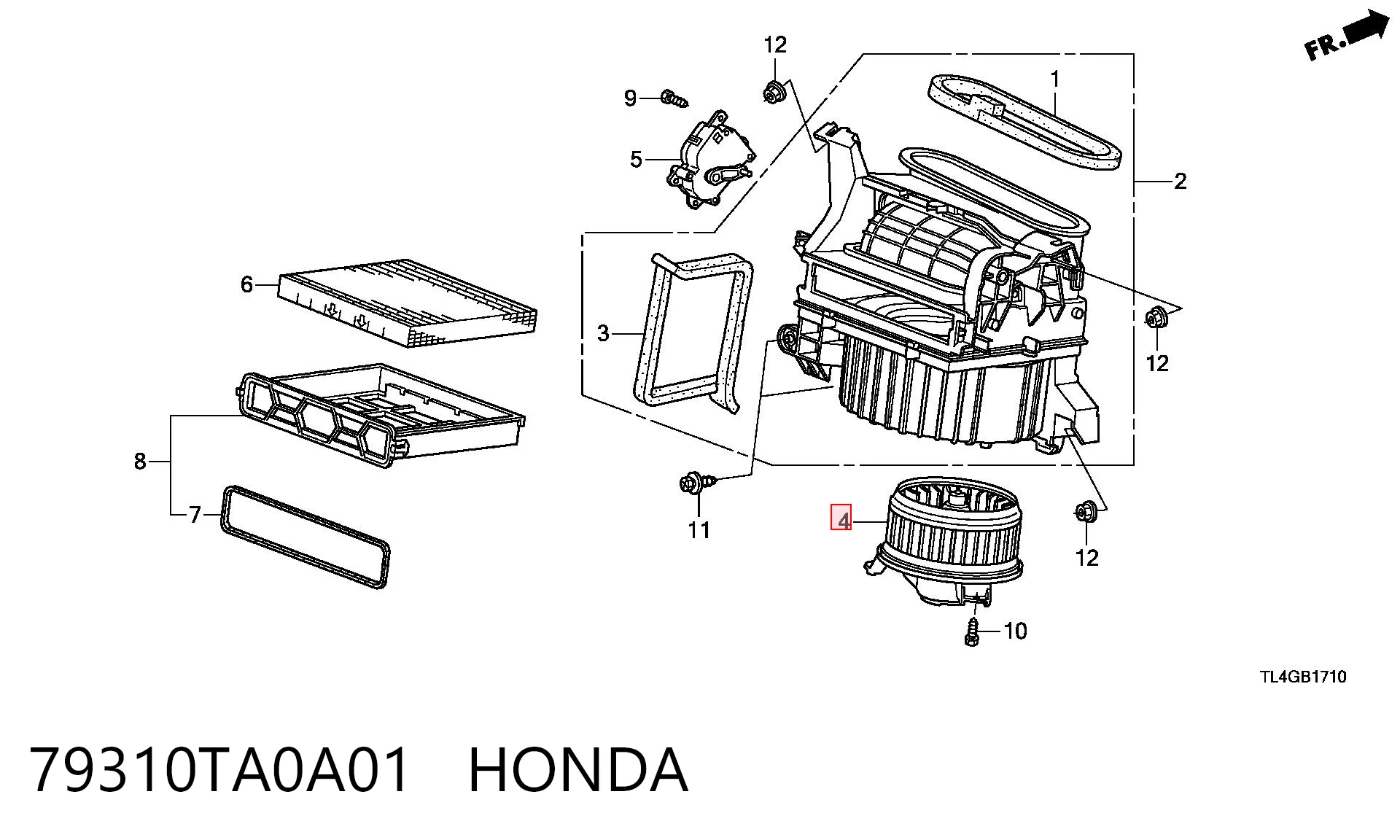 79310TA0A01 Honda Ventilador de habitáculo
