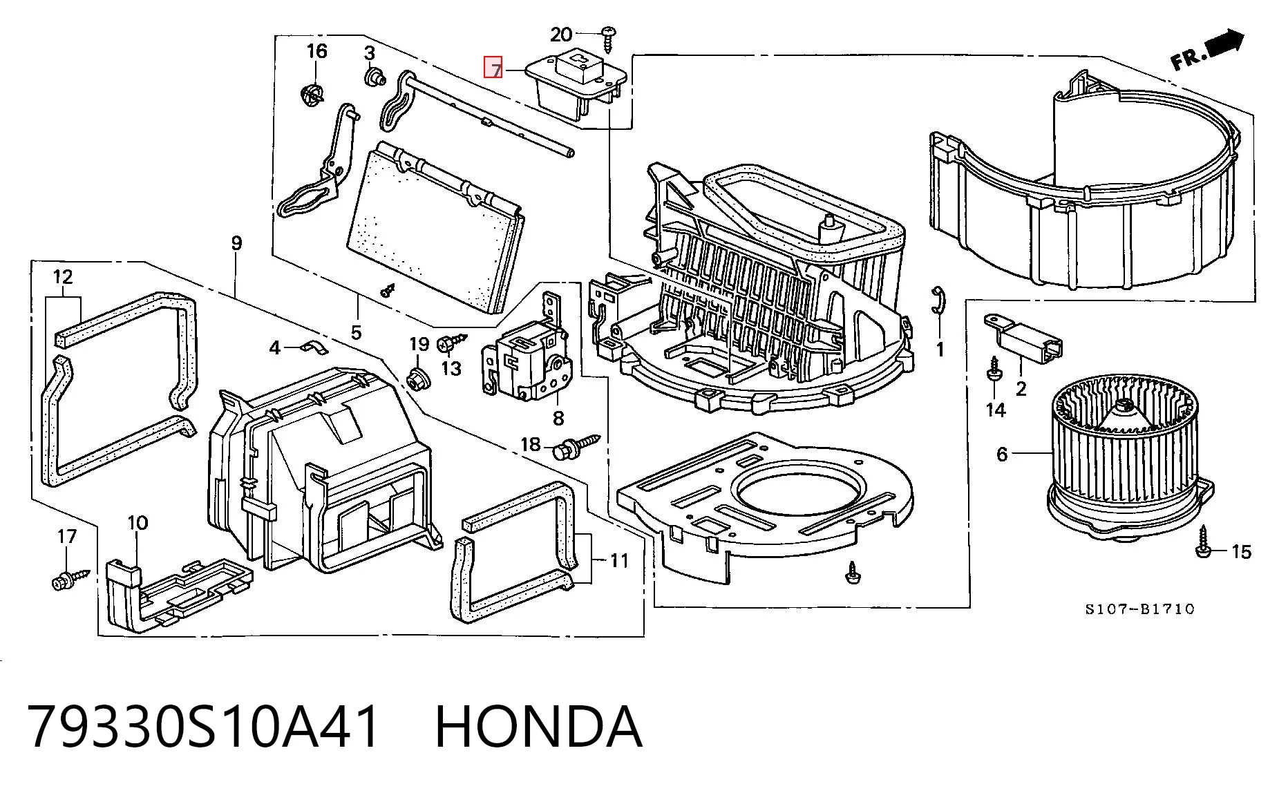 79330S10A41 Honda Resistencia de calefacción