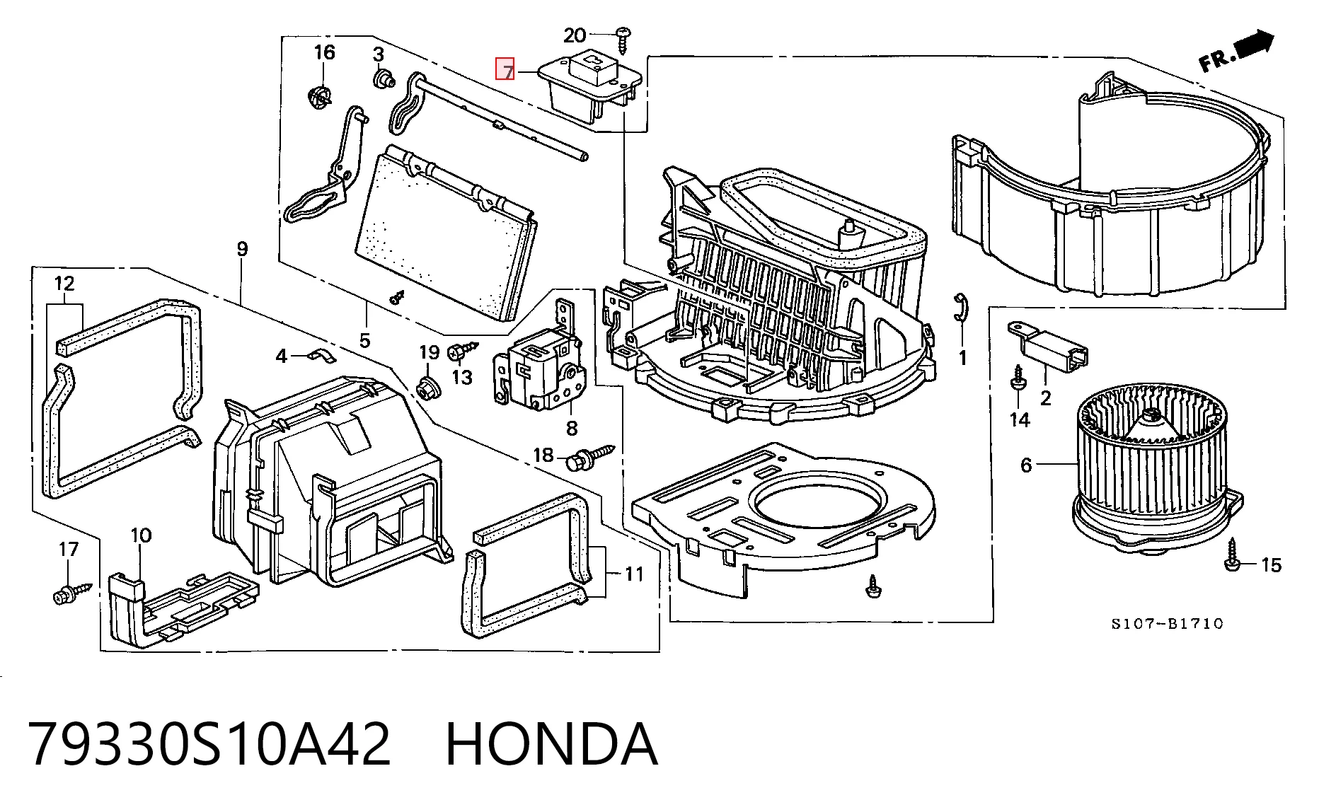 79330S10A42 Honda Resistencia de calefacción