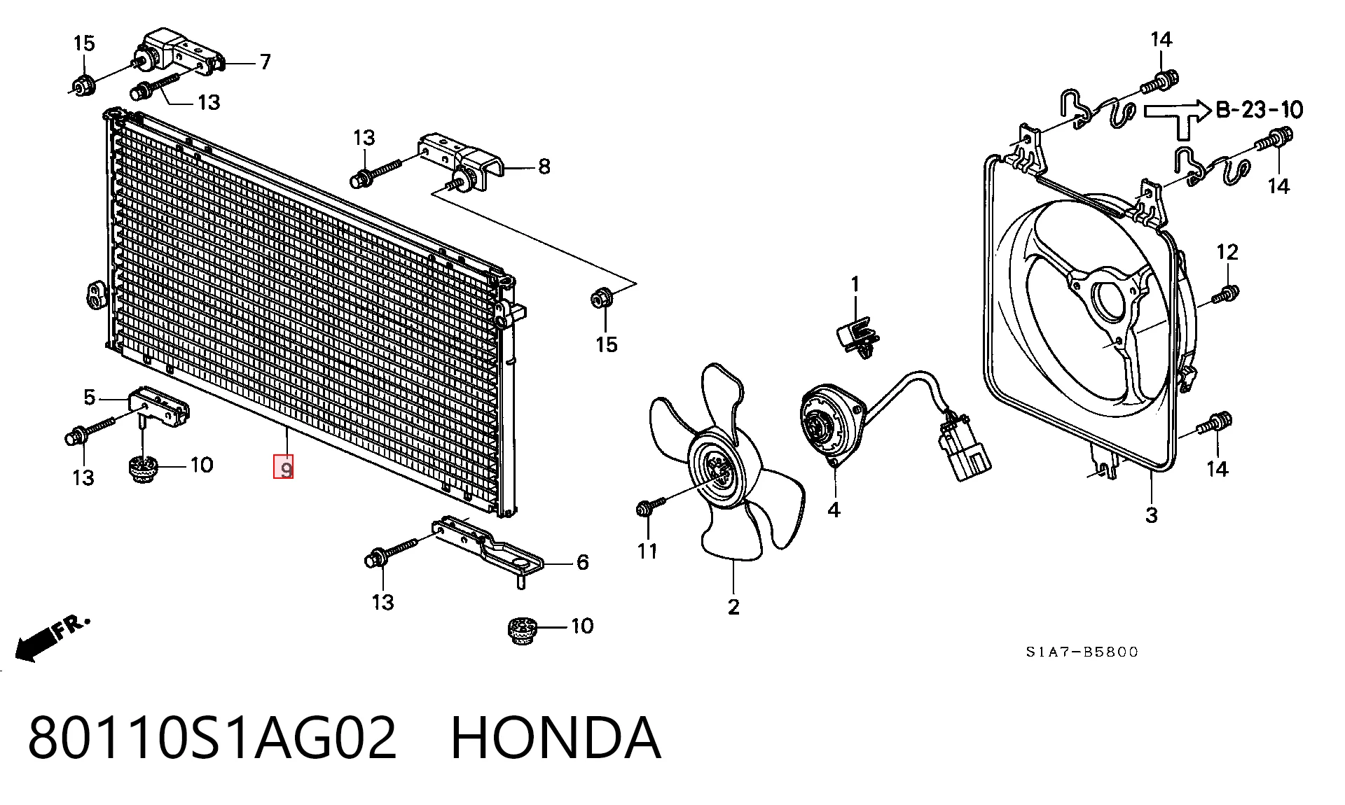 Condensador para Honda Accord VI (CG)