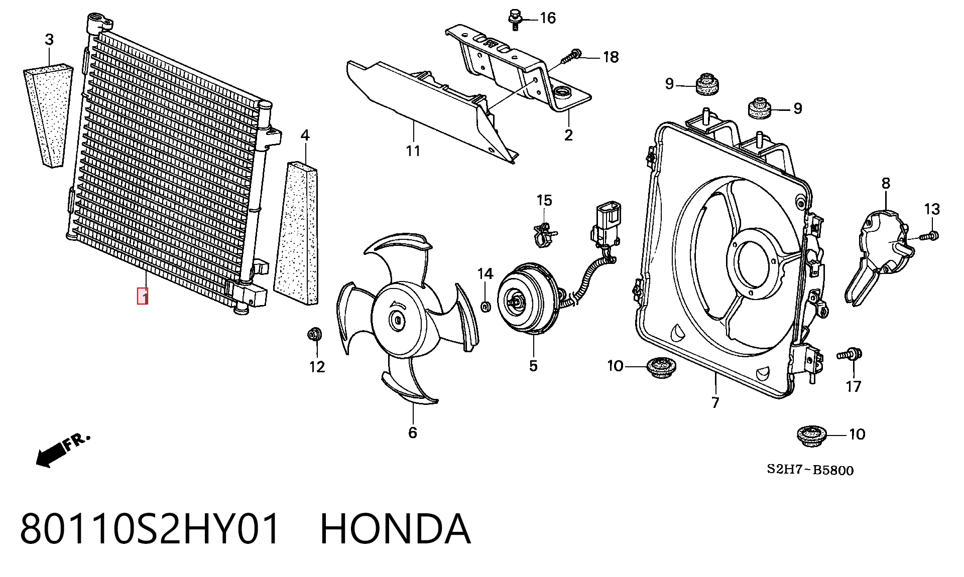  Condensador aire acondicionado Honda HR-V 