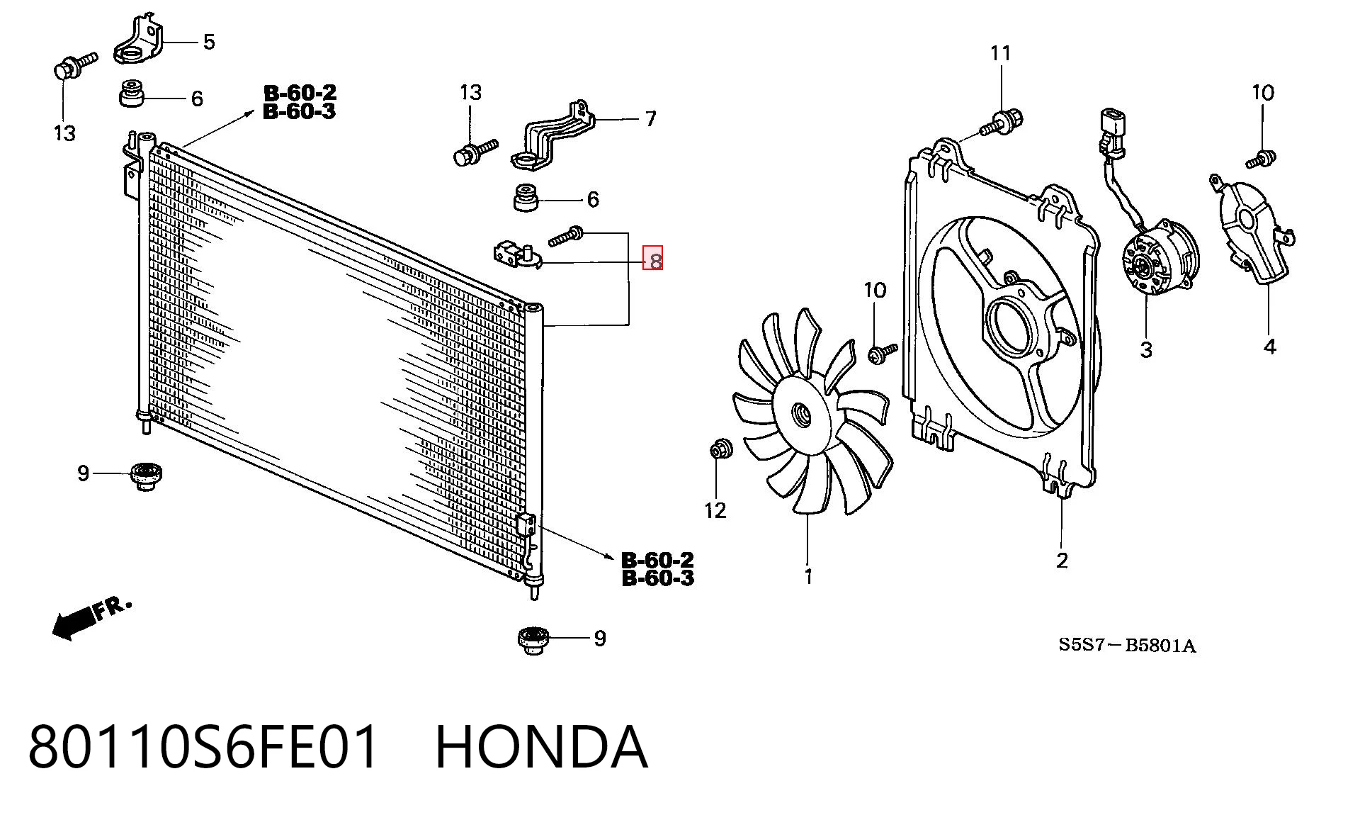 Condensador para Honda Civic VII (EU, EP, EV)