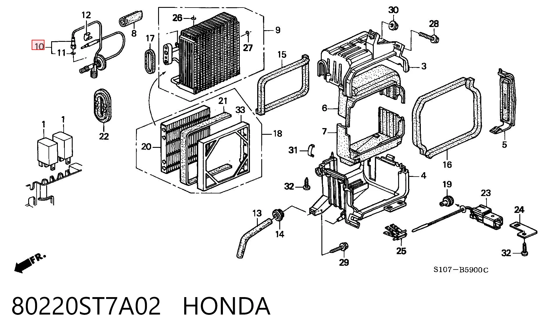 80220ST7A02 Honda Válvula TRV del aire acondicionado