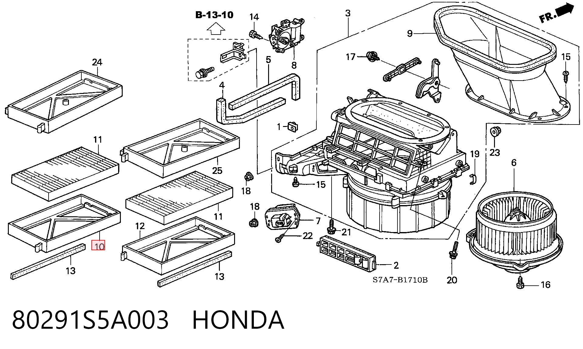 80291S5A003 Honda Filtro antipolen