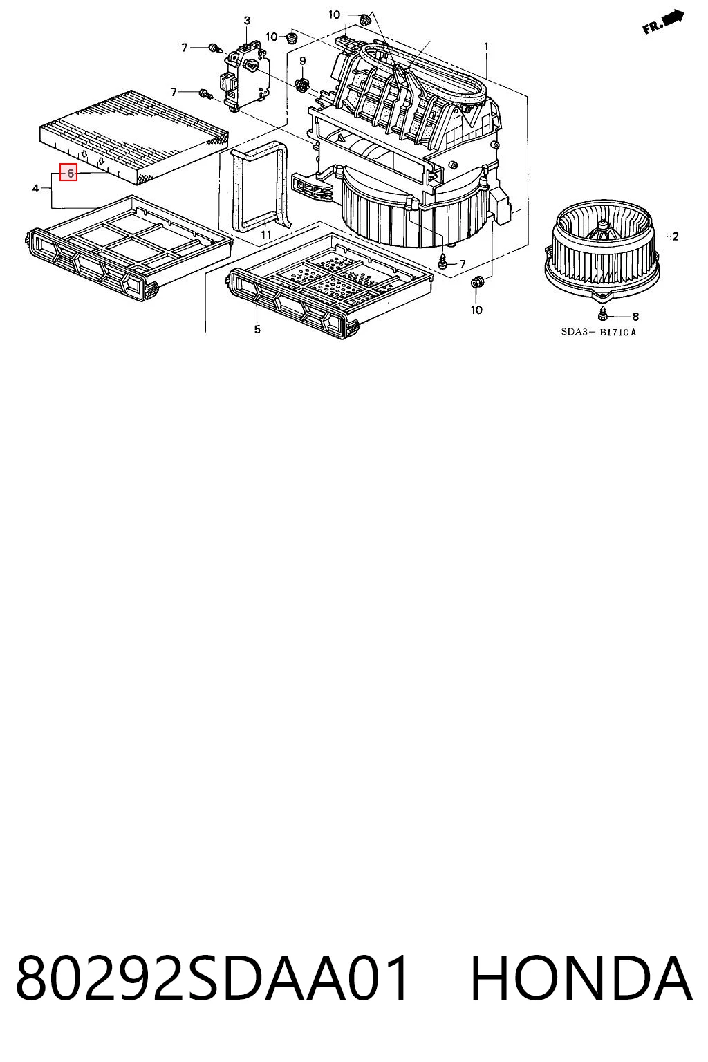 80292SDAA01 Honda Filtro antipolen