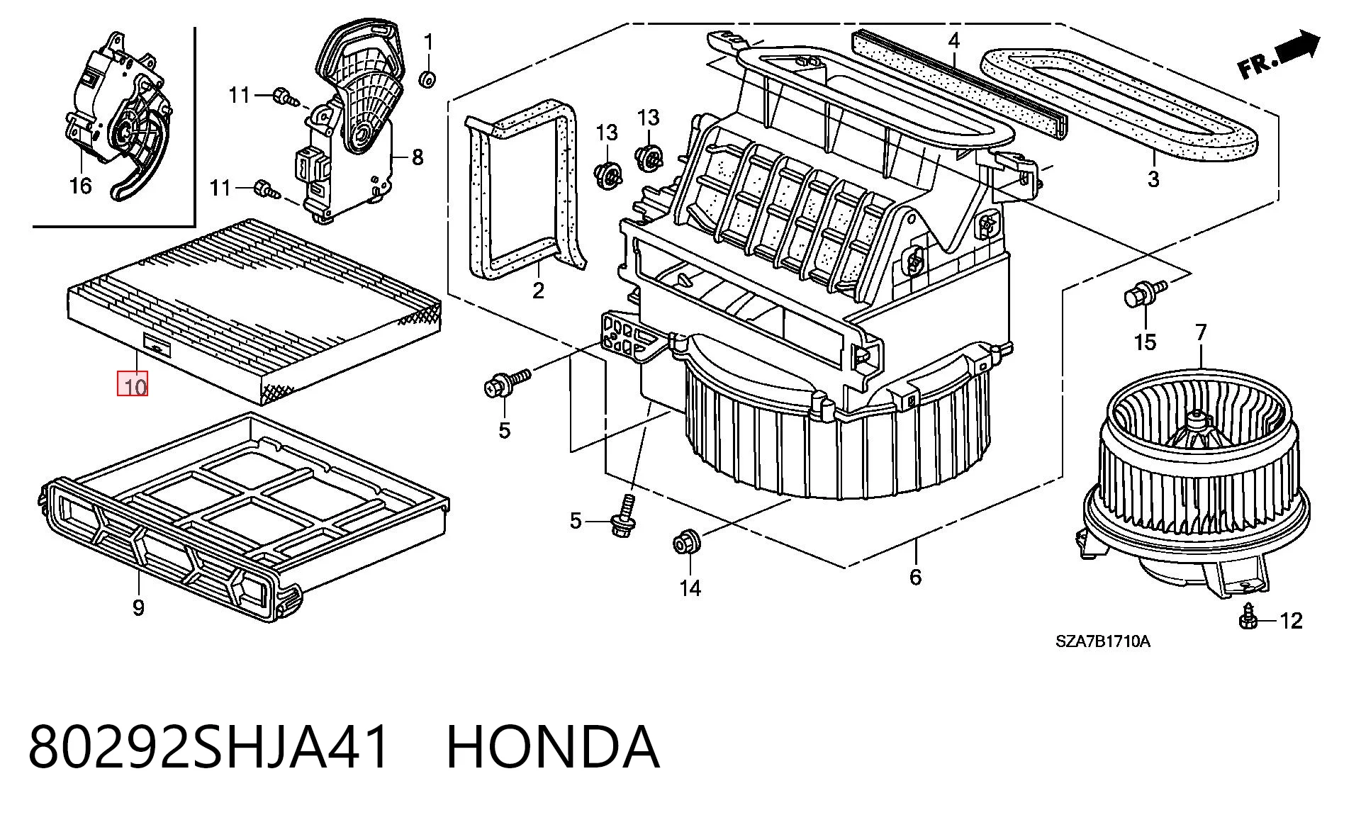 80292SHJA41 Honda Filtro antipolen
