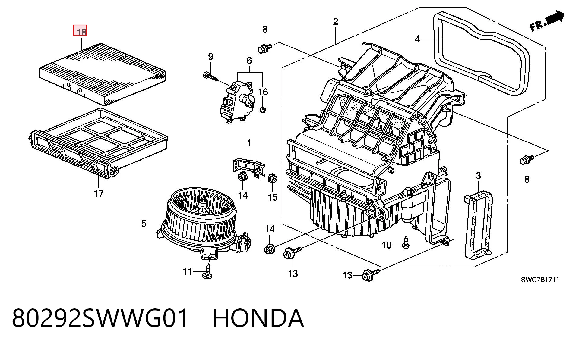 80292SWWG01 Honda Filtro antipolen
