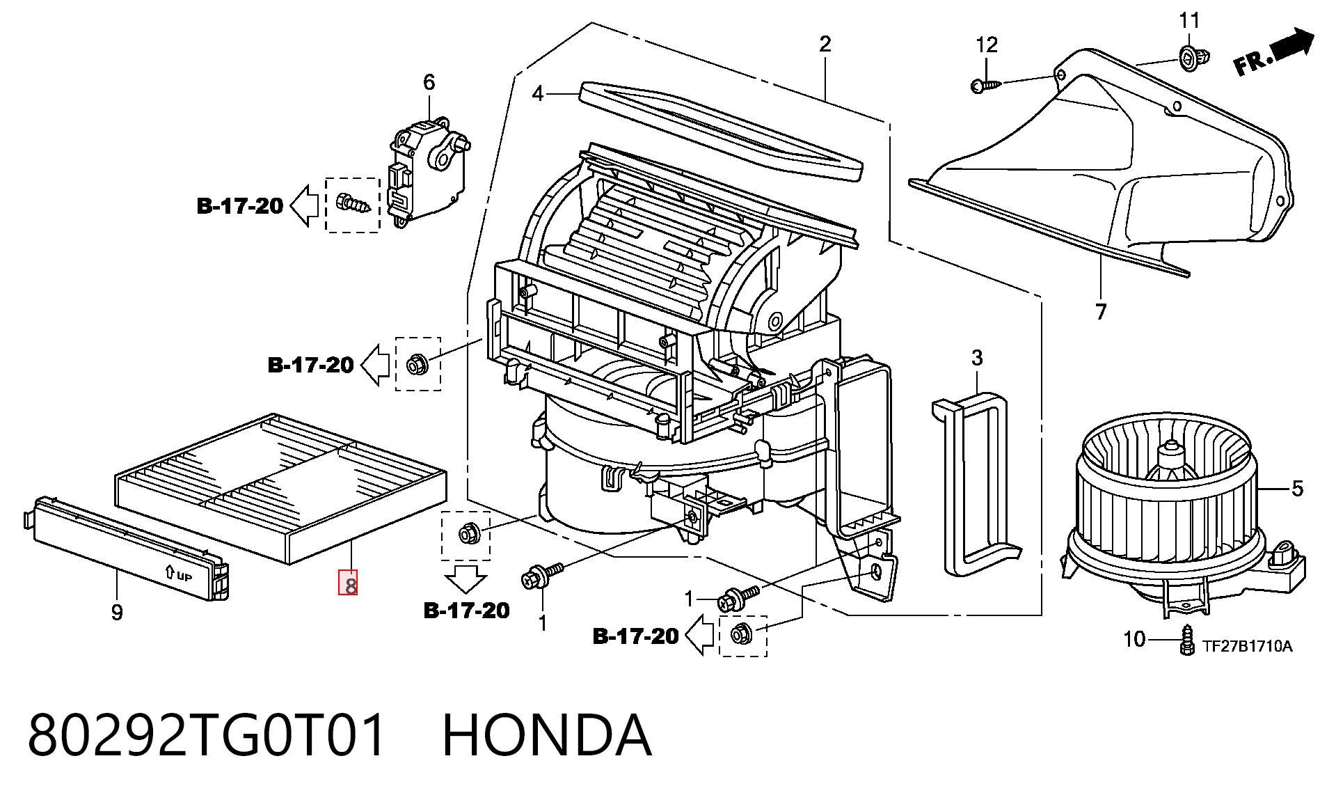 80292TG0T01 Honda Filtro antipolen