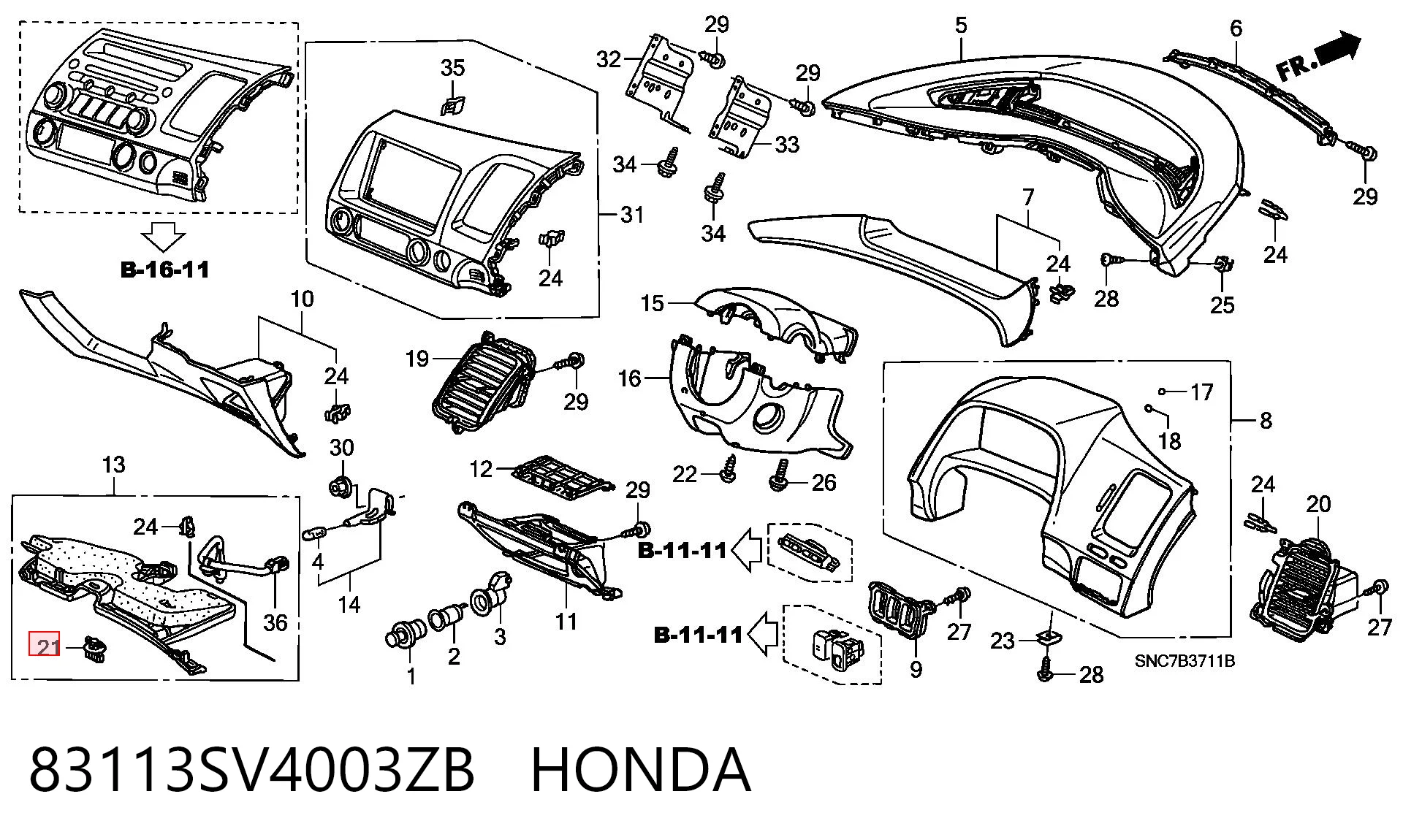 83113SV4003ZB Honda