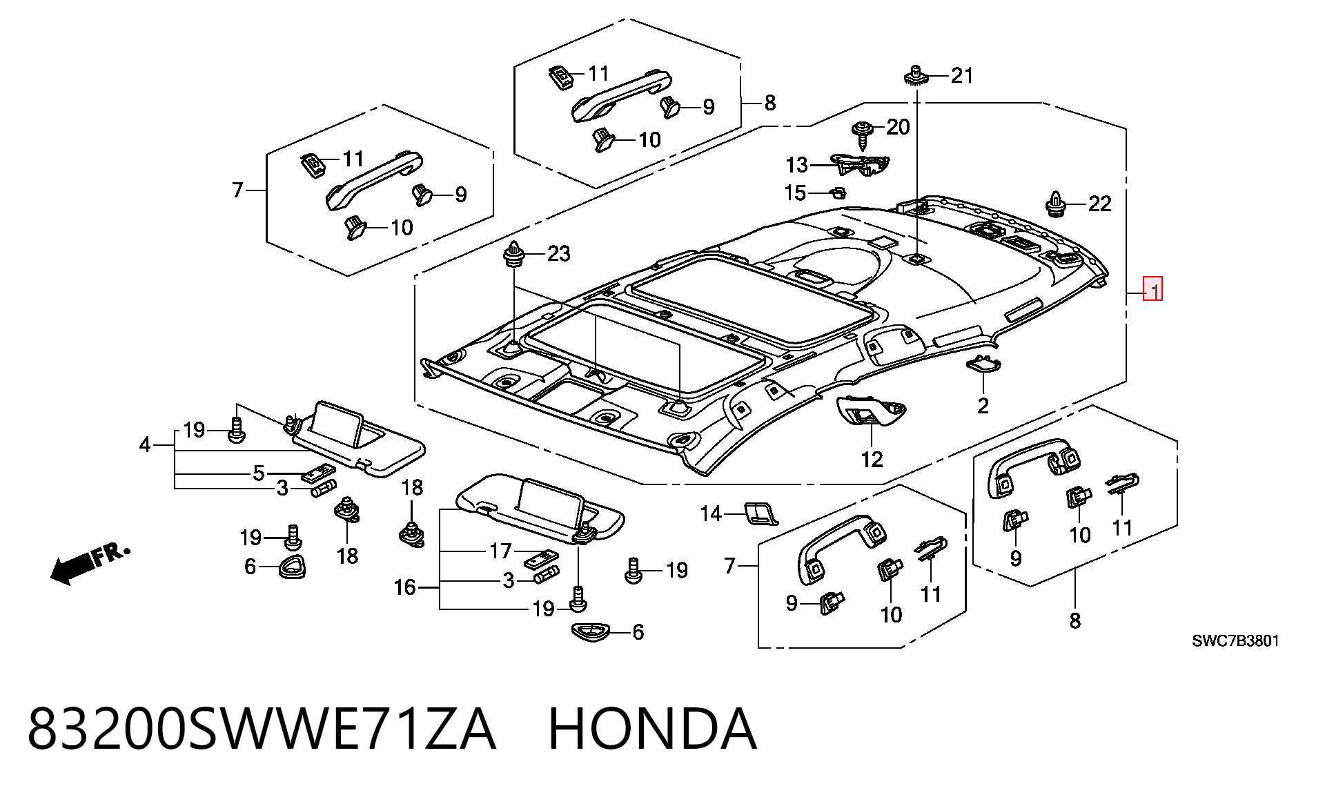 Comprar Guarnecido de techo Honda CR-V  RE a bajo precio