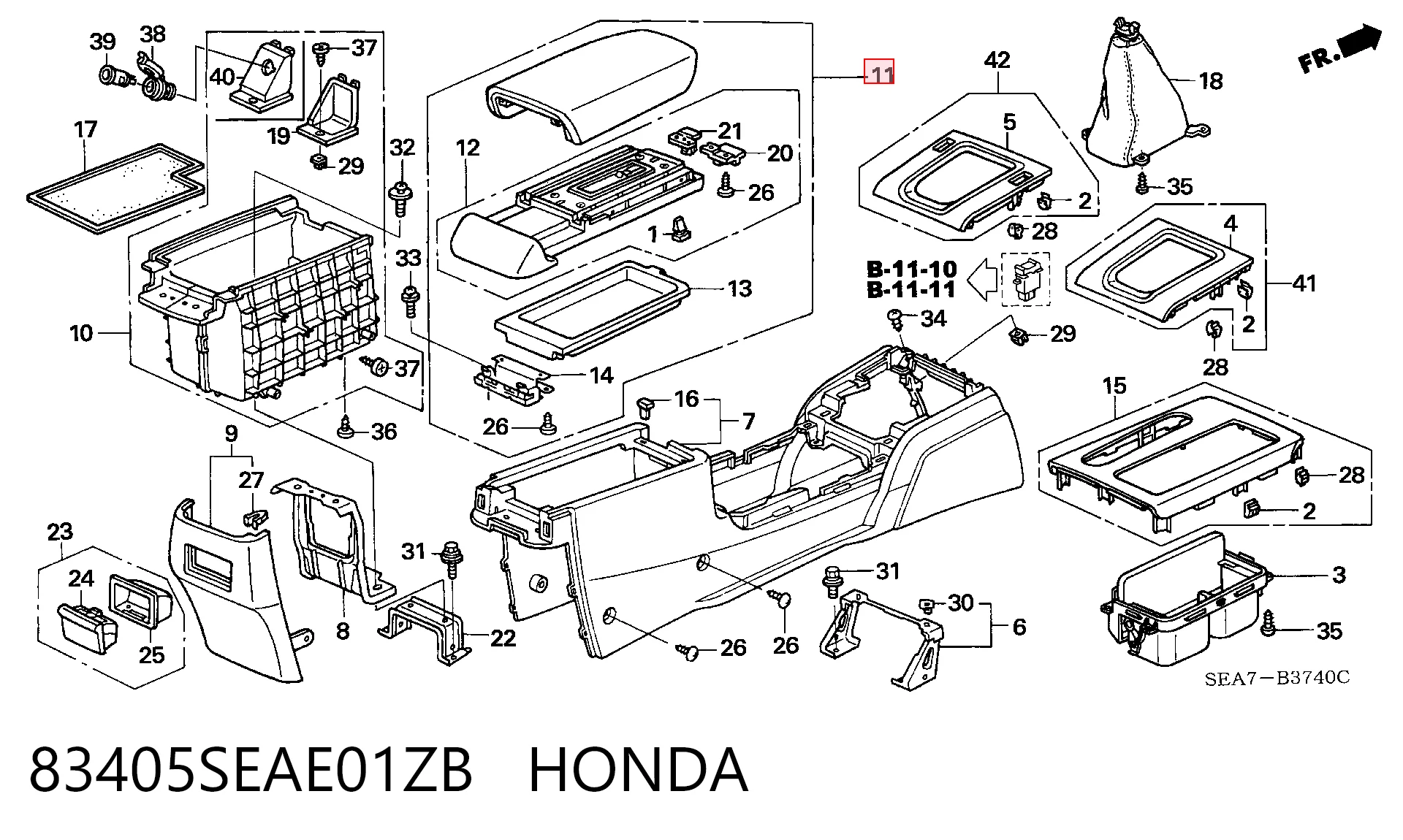 Comprar Apoyabrazos de la consola central Honda Accord VII CL, CM a bajo precio