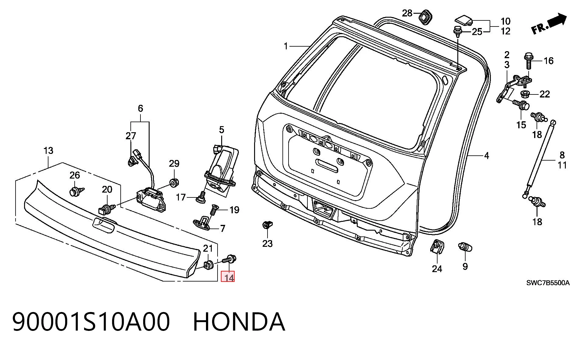 90001S10A00 Honda 