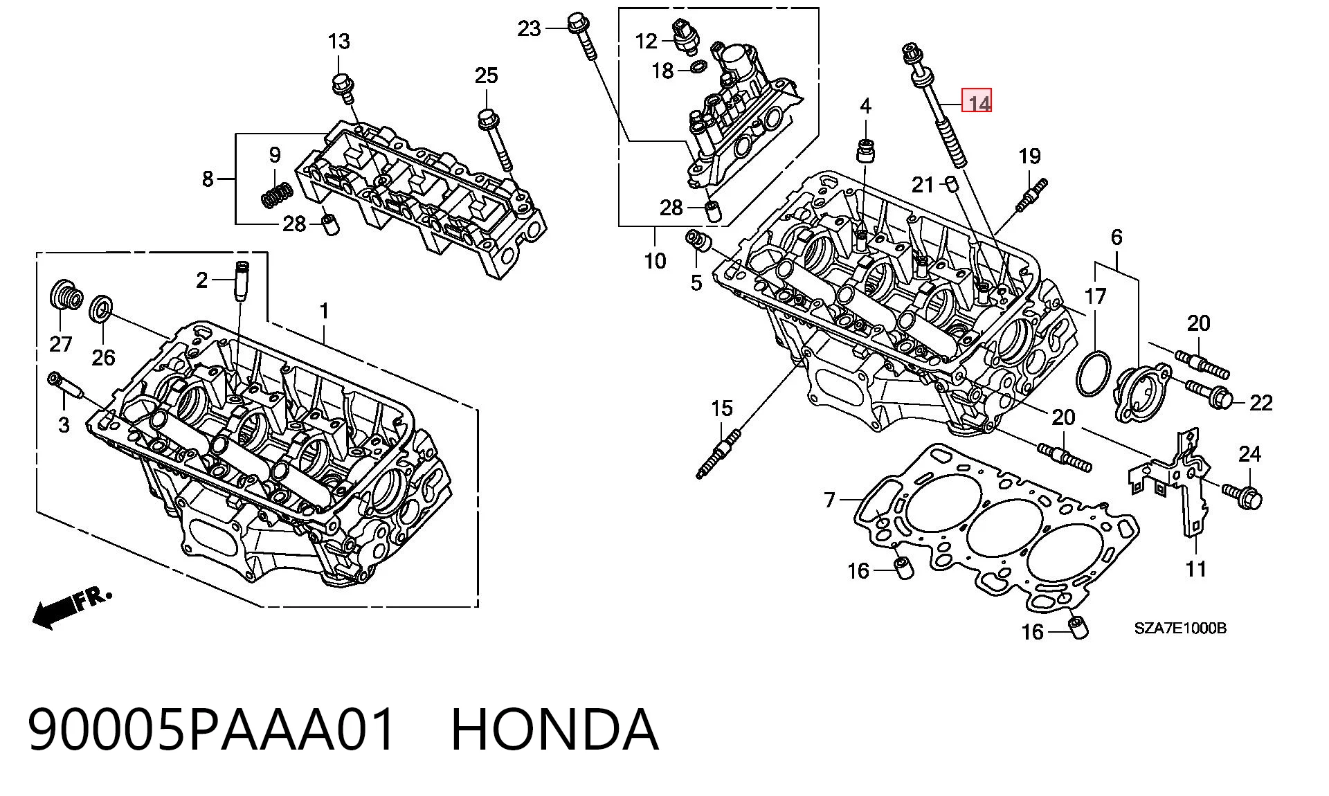 90005PAAA01 Honda Pernos de culata