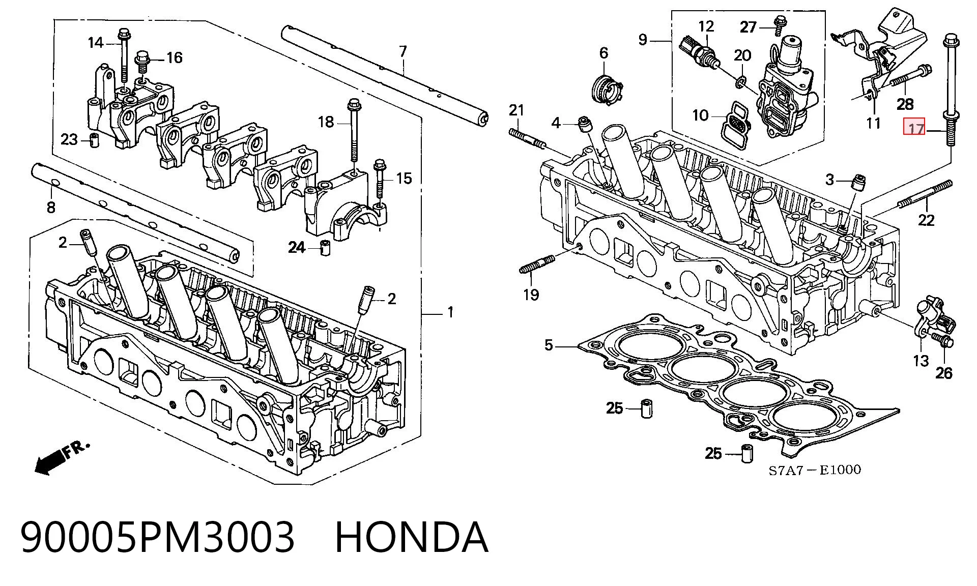 90005PM3003 Honda Pernos de culata