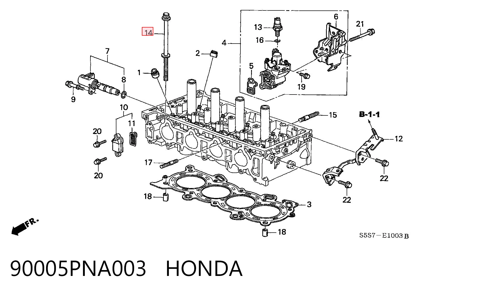 90005PNA003 Honda Pernos de culata