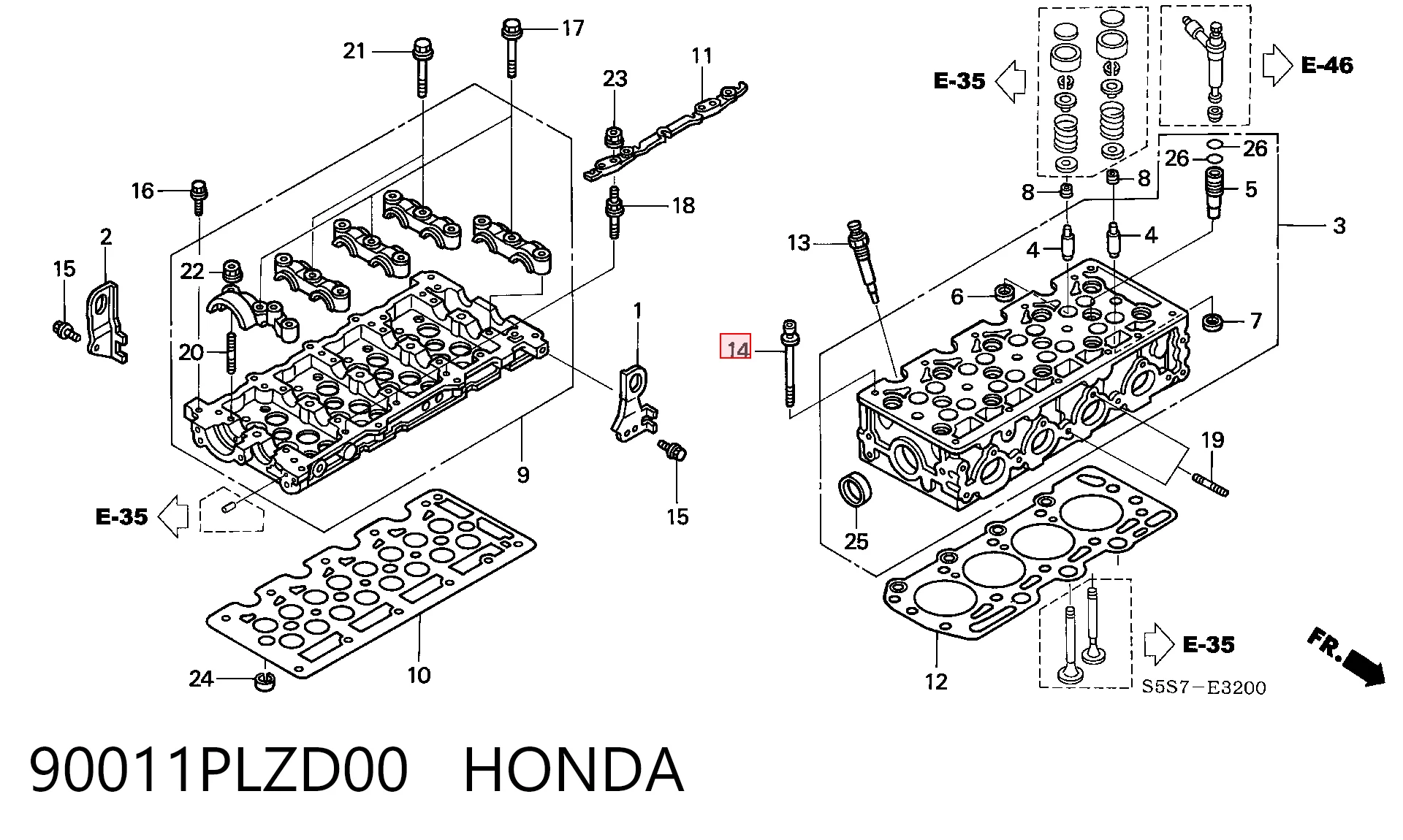 Pernos de culata para Honda Civic VII EU, EP, EV