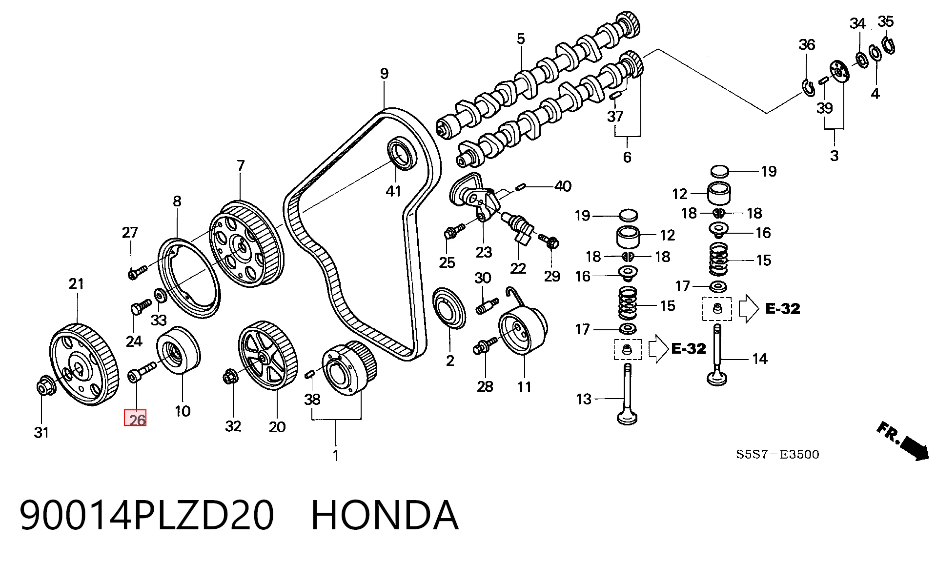 90014PLZD20 Honda