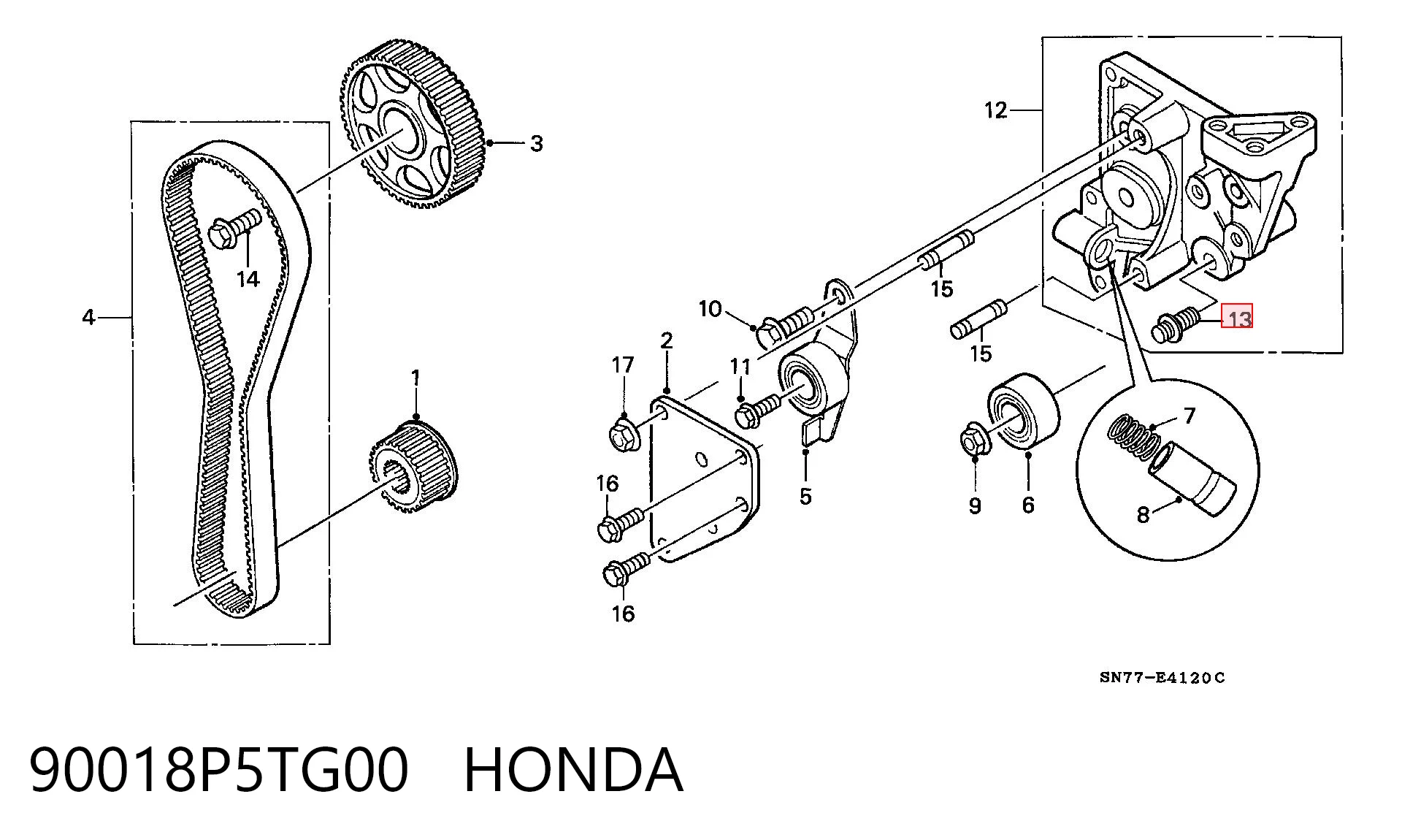 90018P5TG00 HONDA