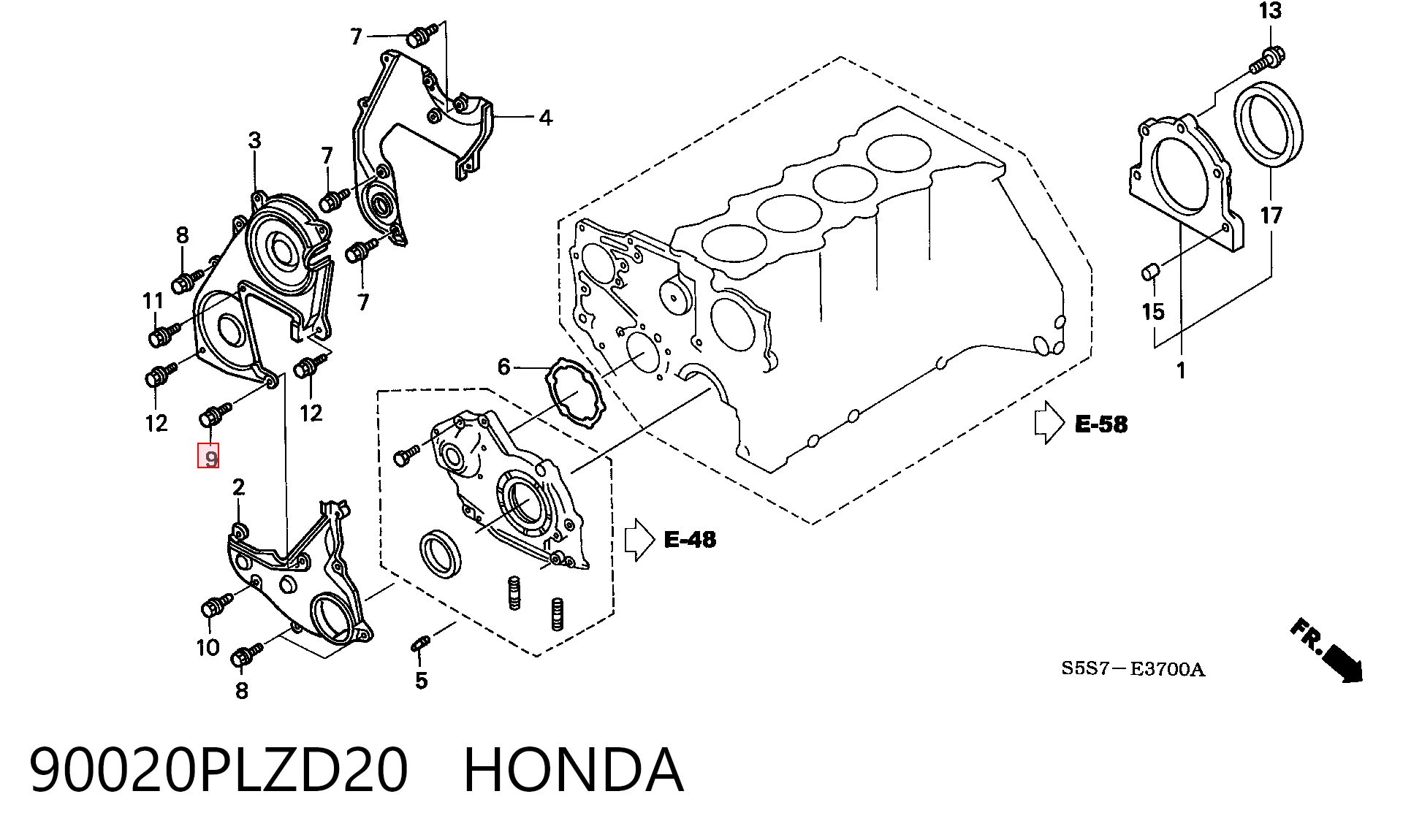 90020PLZD20 Honda