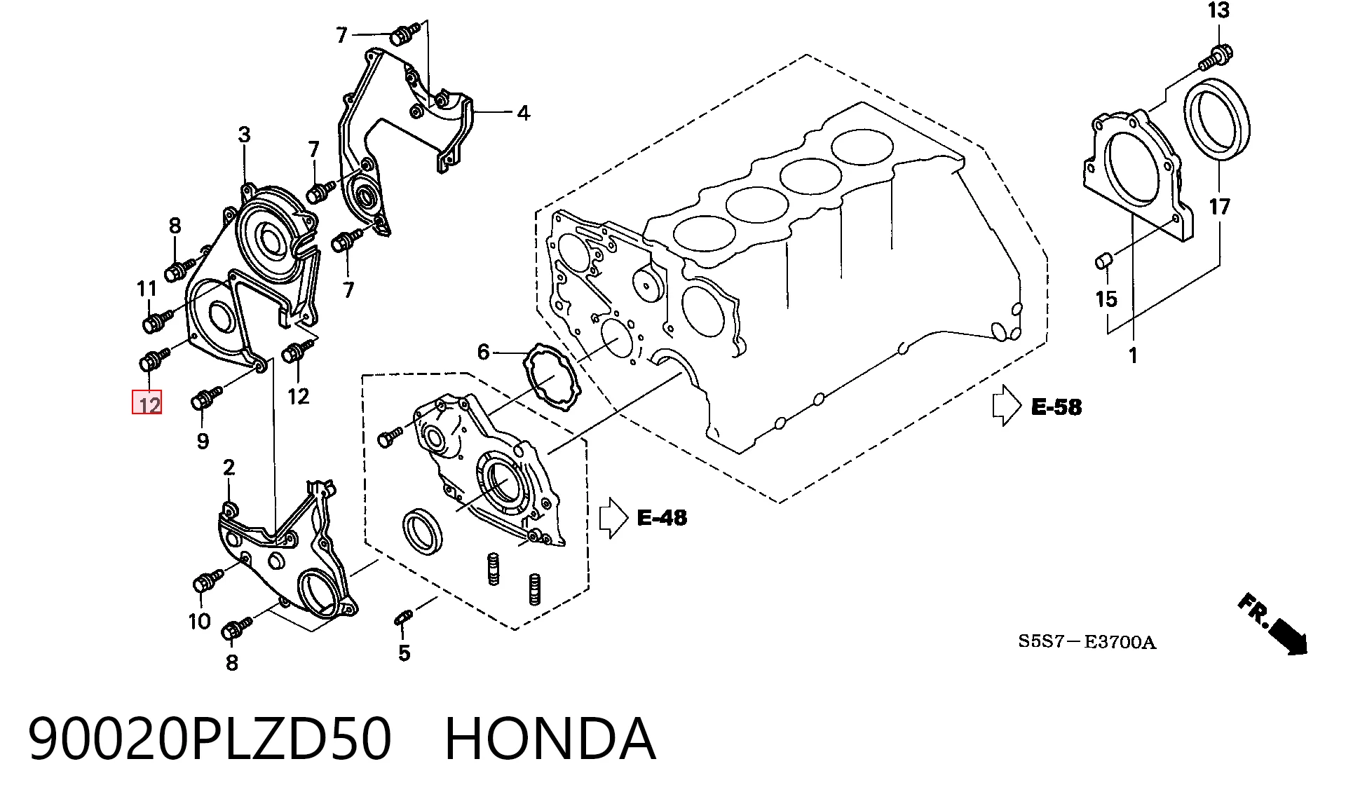 90020PLZD50 Honda