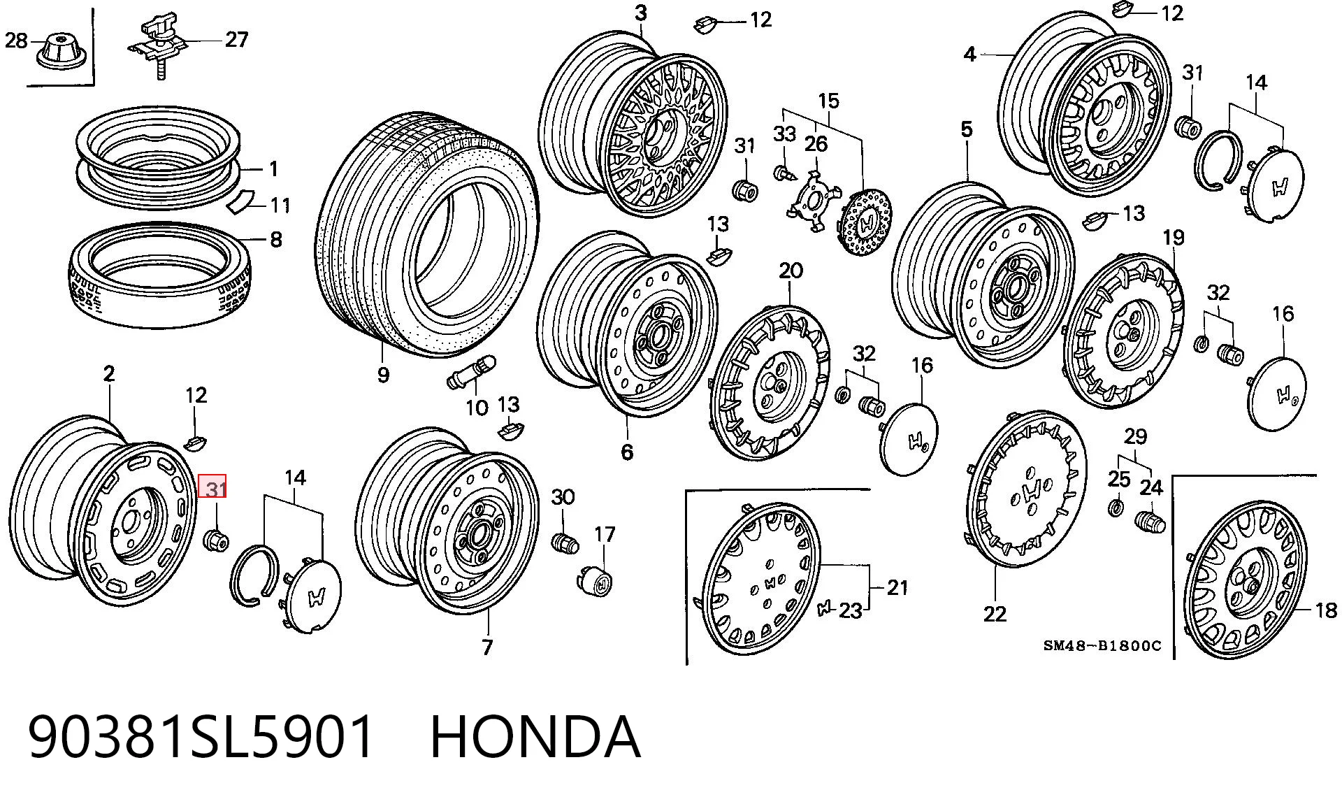 90381SL5901 Honda