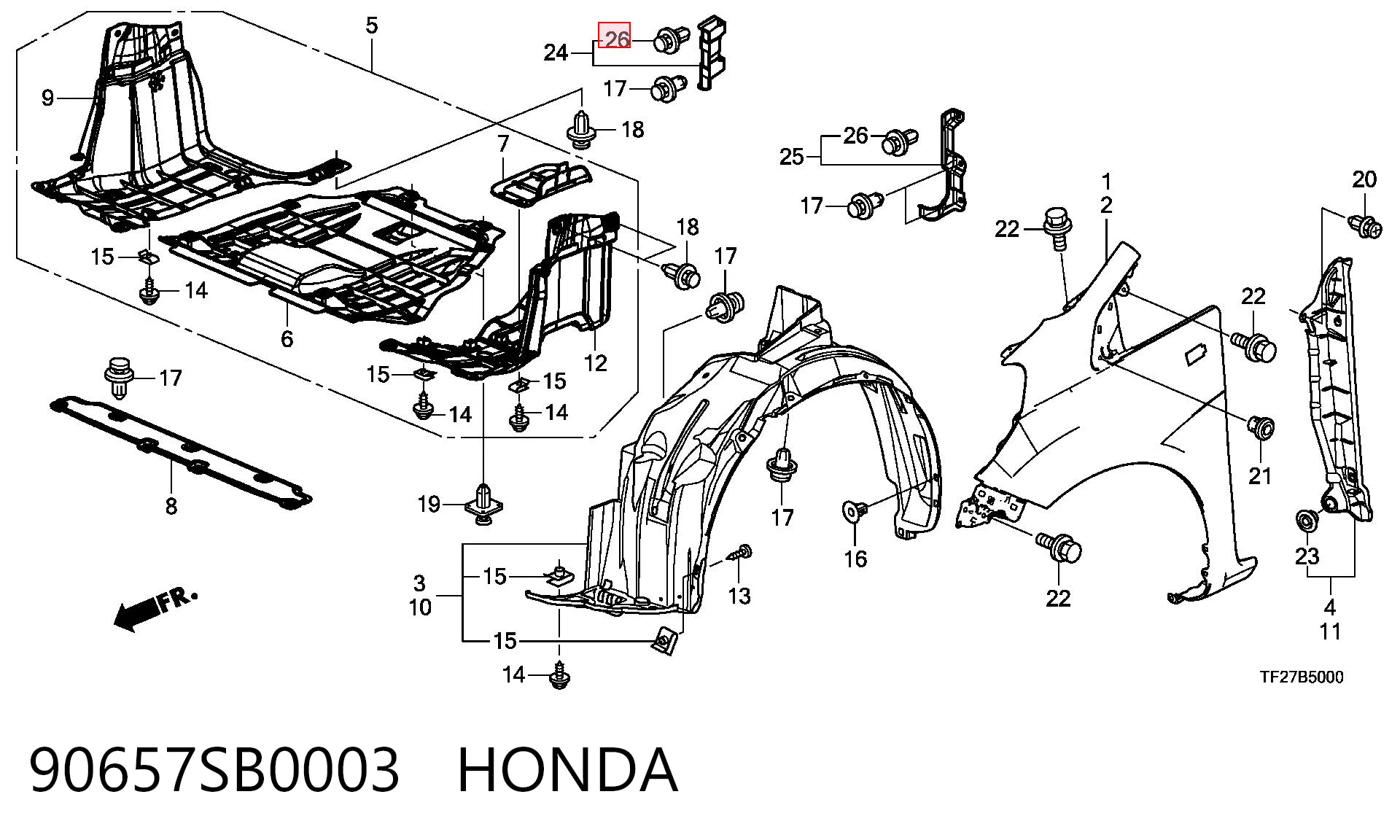 90657SB0003 Honda 