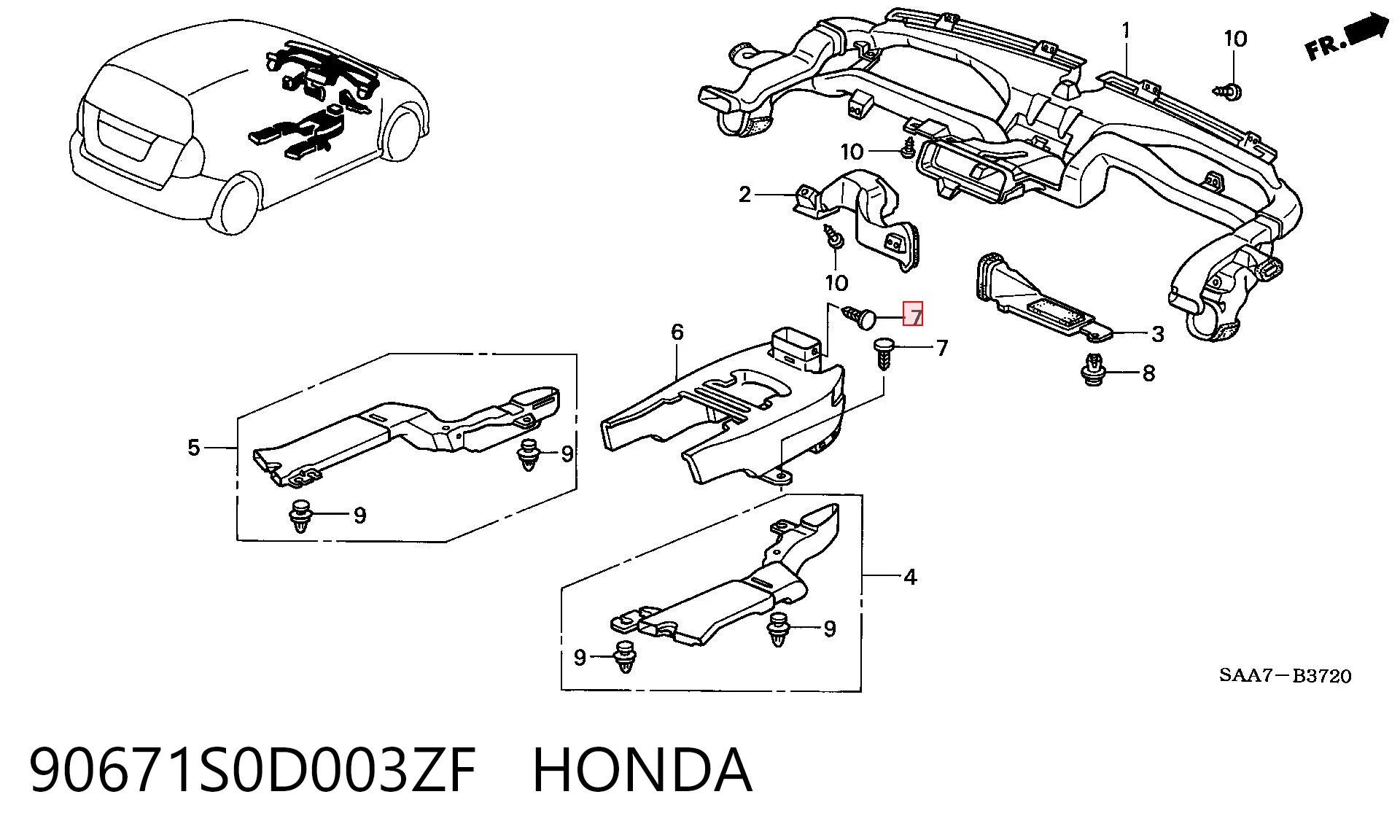 90671S0D003ZF Honda