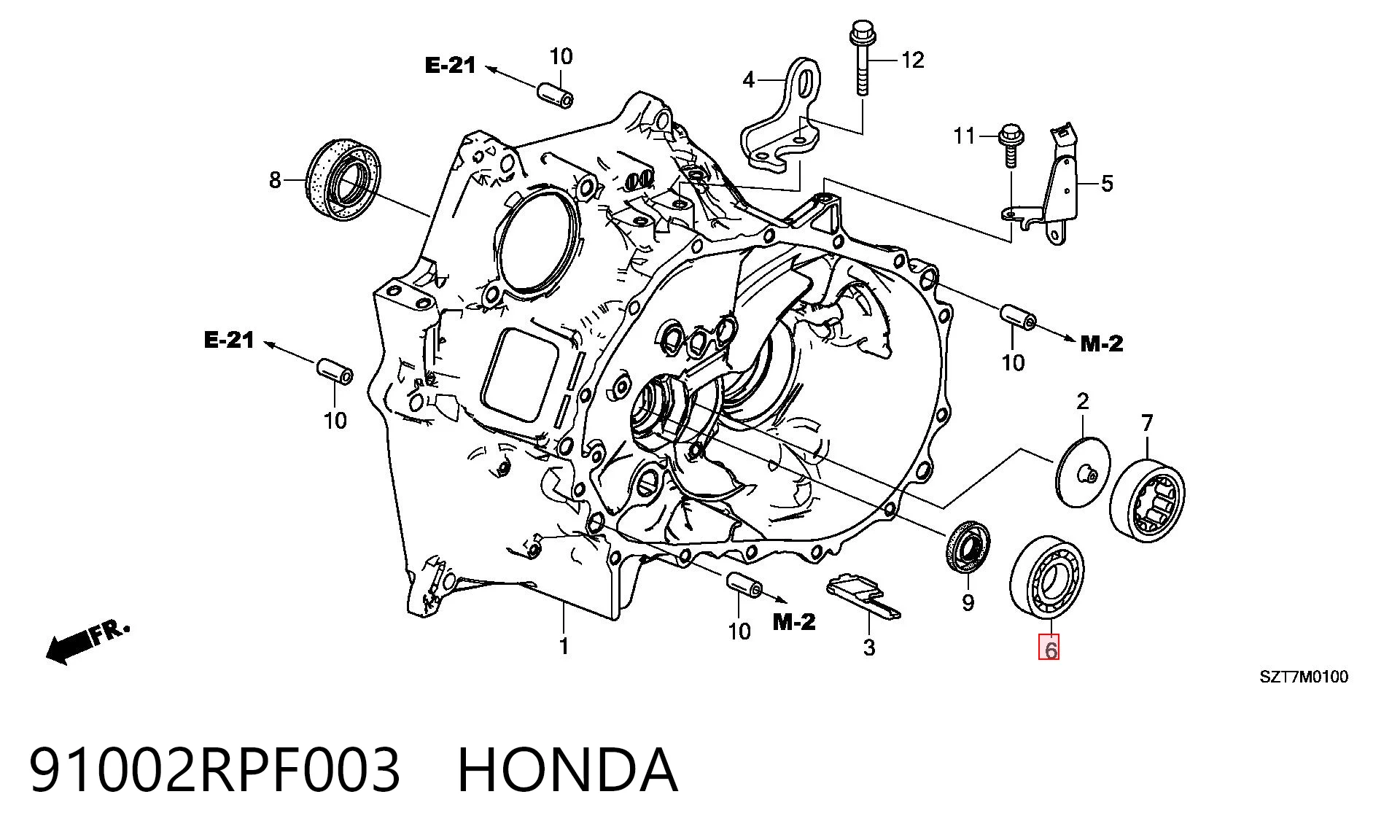 91002RPF003 Honda Cojinete de la transmisión