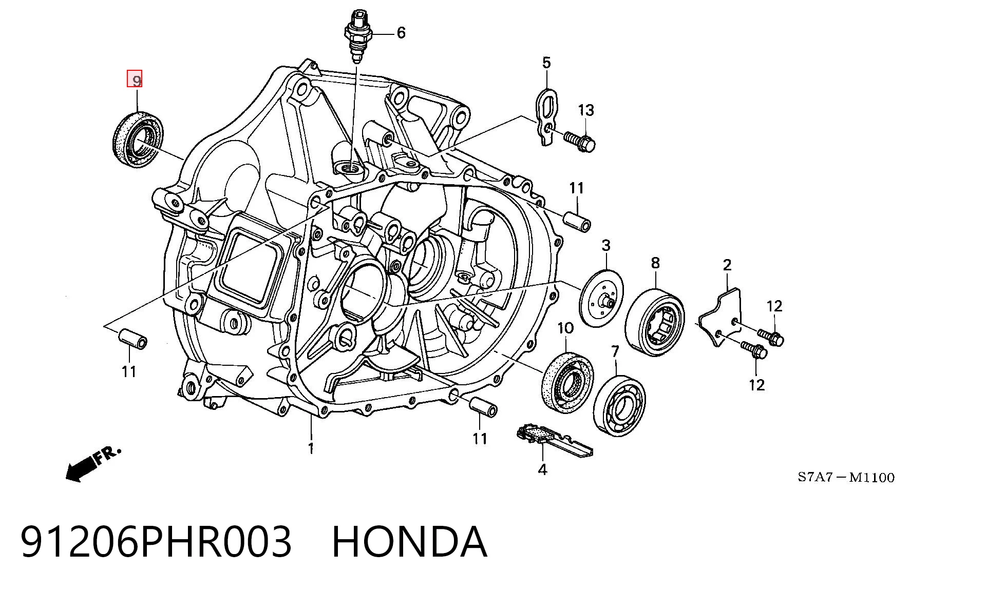 91206PHR003 Honda Retén del semieje delantero derecho
