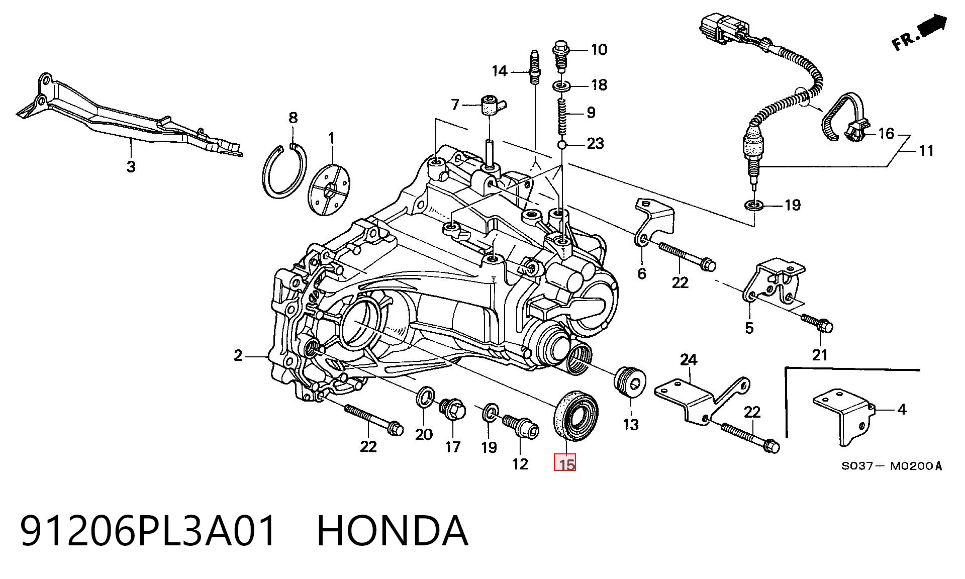 91206PL3A01 Honda Retén del semieje delantero derecho
