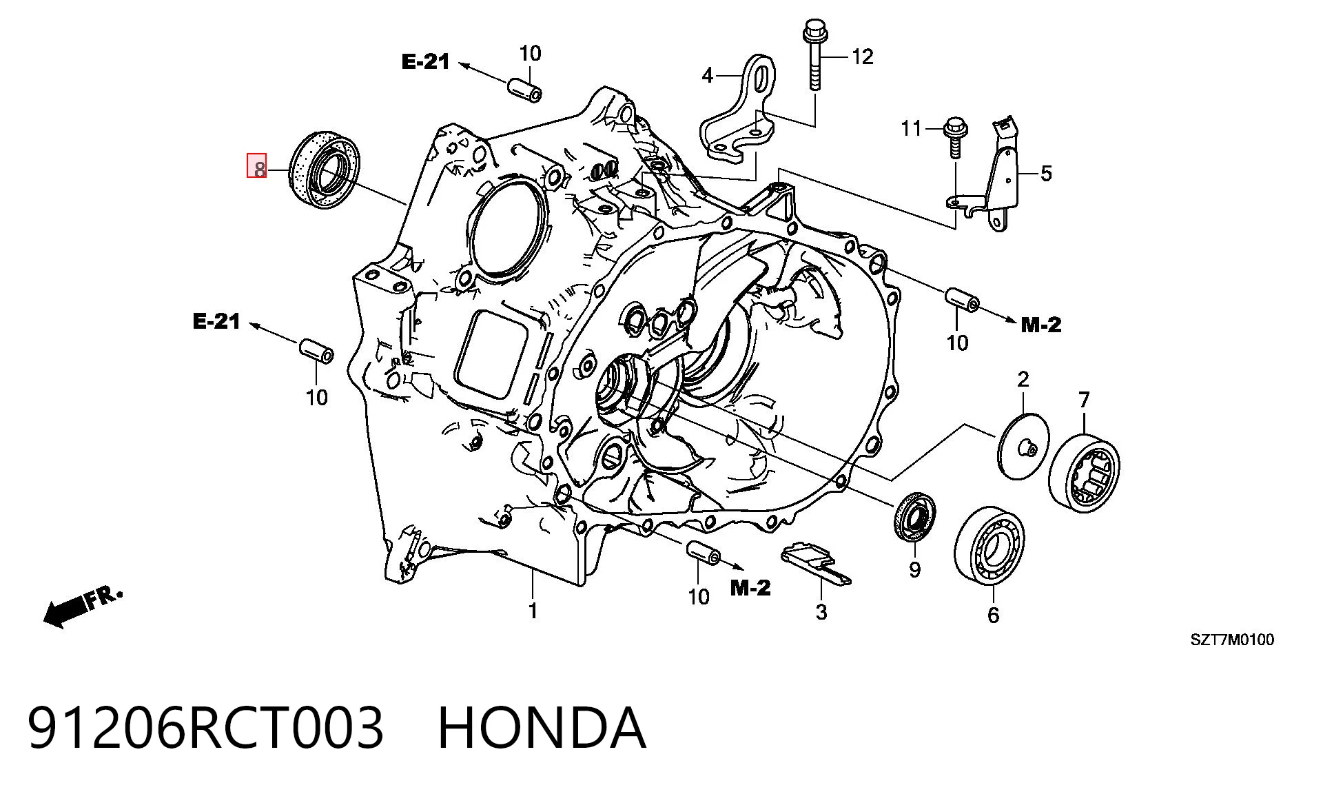 91206RCT003 Honda Retén del semieje delantero derecho