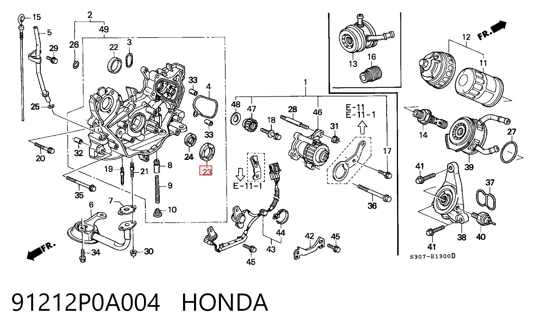 91212P0A004 Honda Retén del cigüeñal frontal