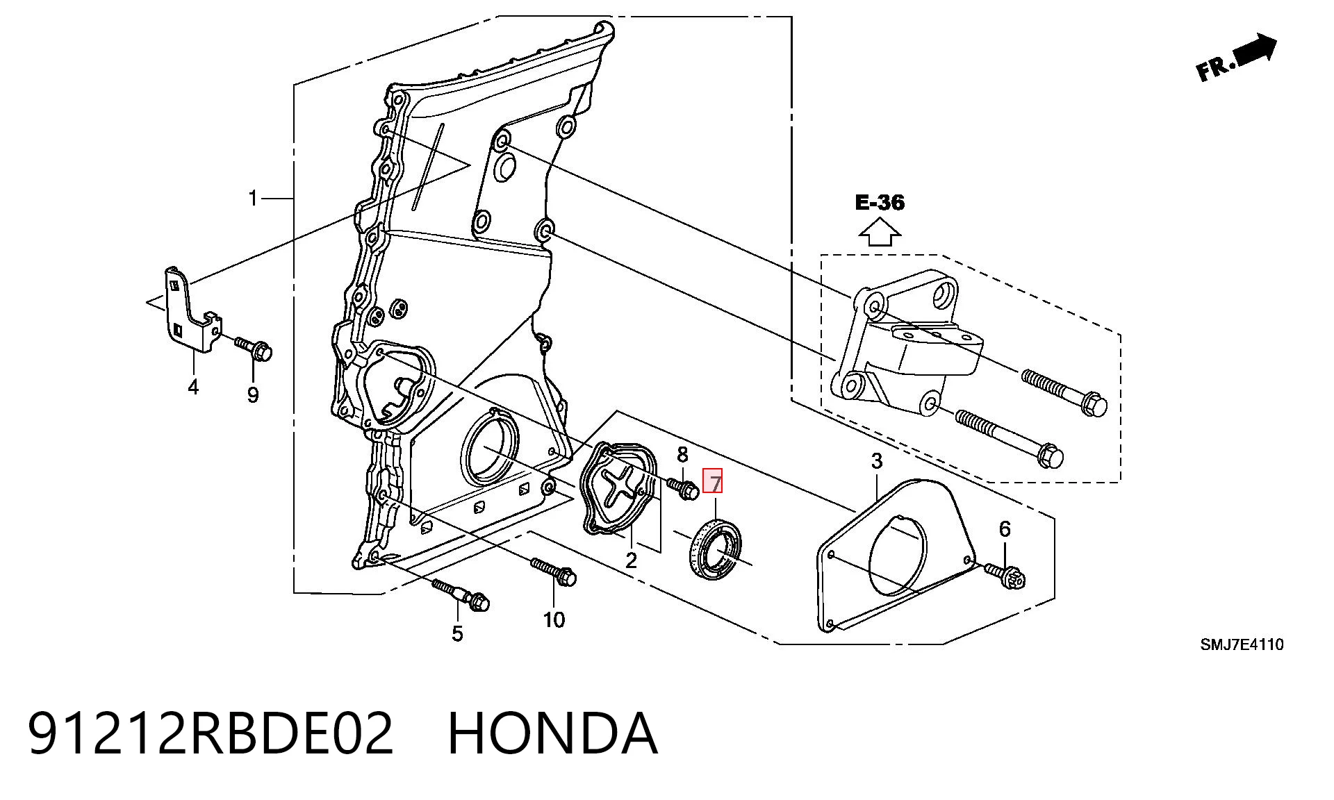 68024613AA Fiat/Alfa/Lancia Retén del cigüeñal frontal
