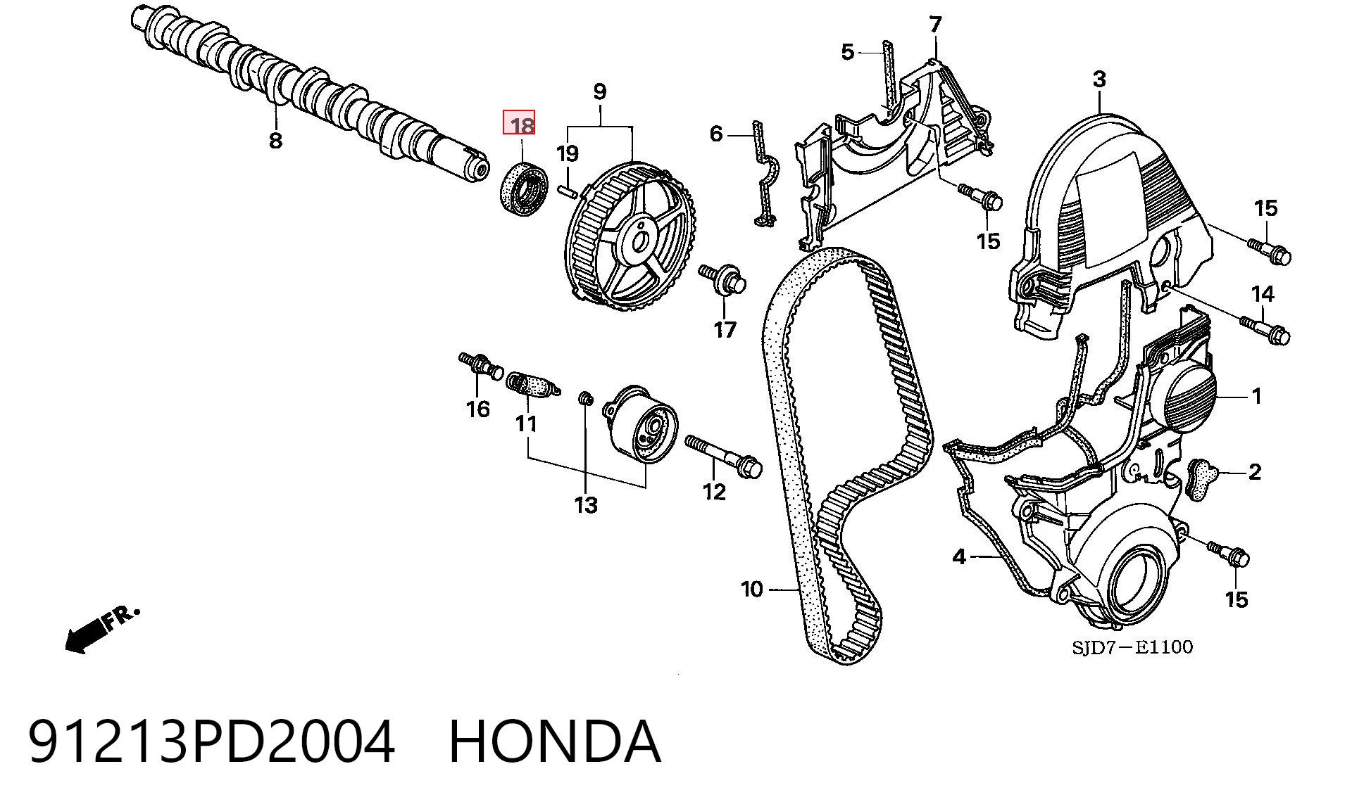 91213PD2004 Honda Retén de árbol de levas