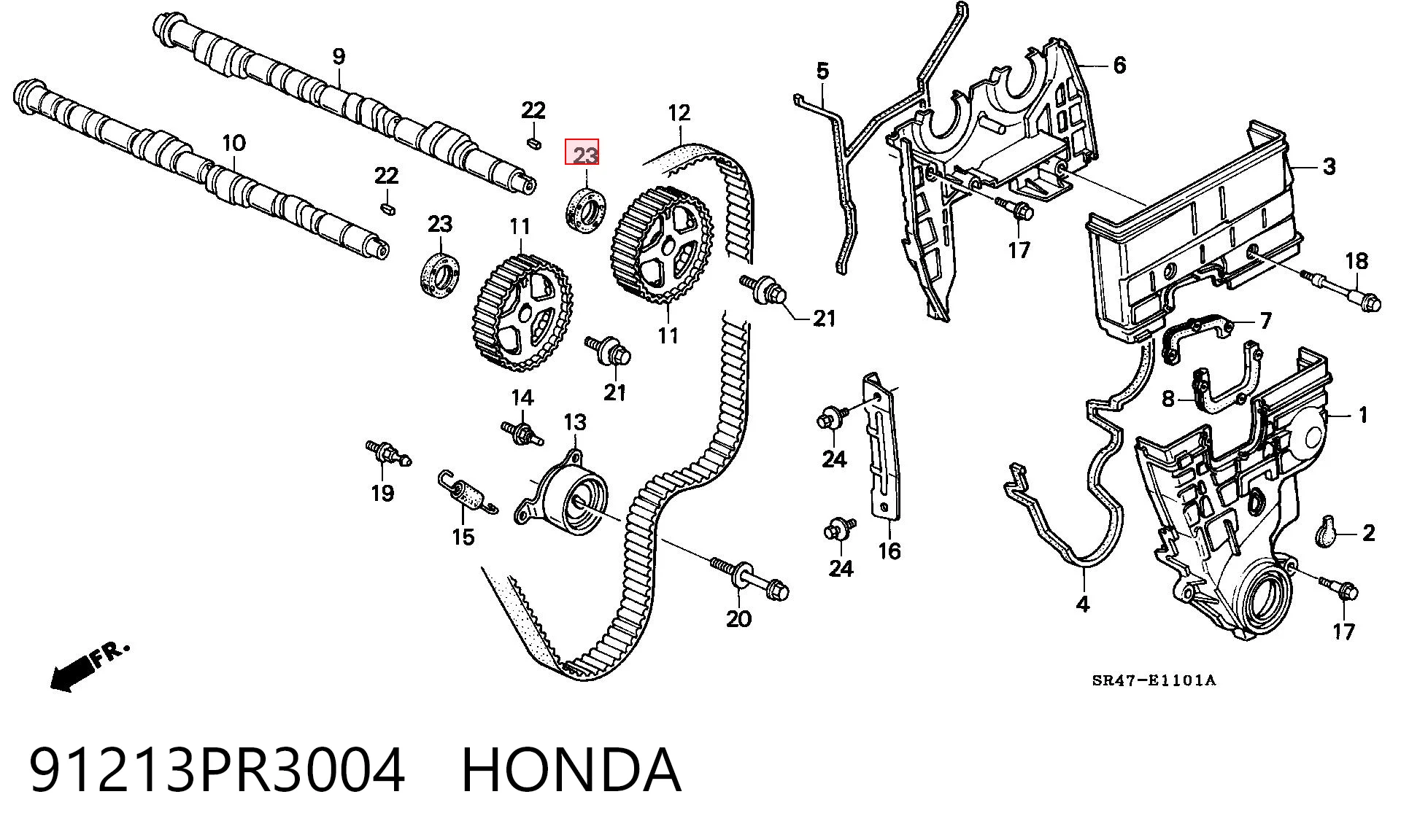 91213PR3004 Honda Retén de árbol de levas