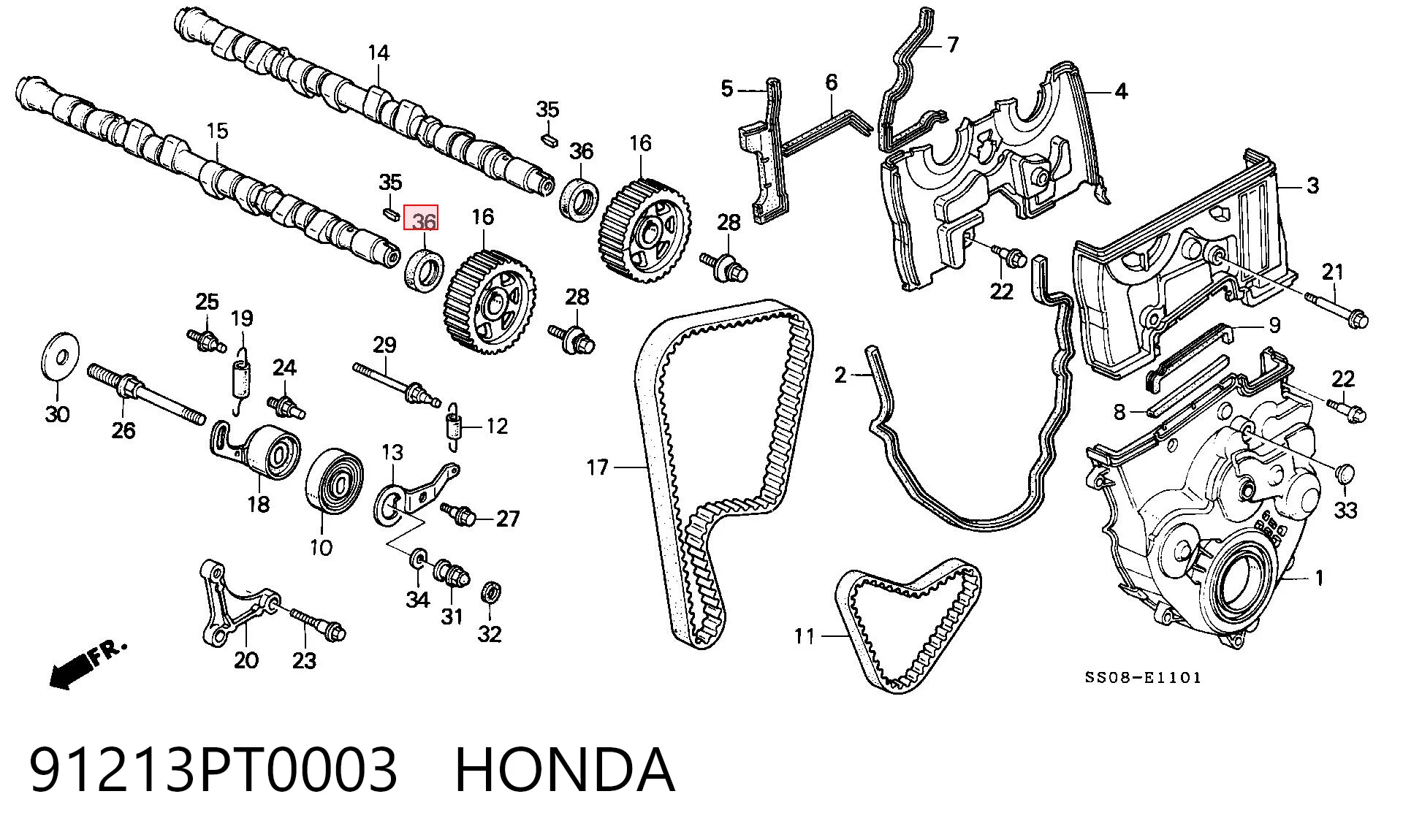 91213PT0003 Honda Retén de árbol de levas