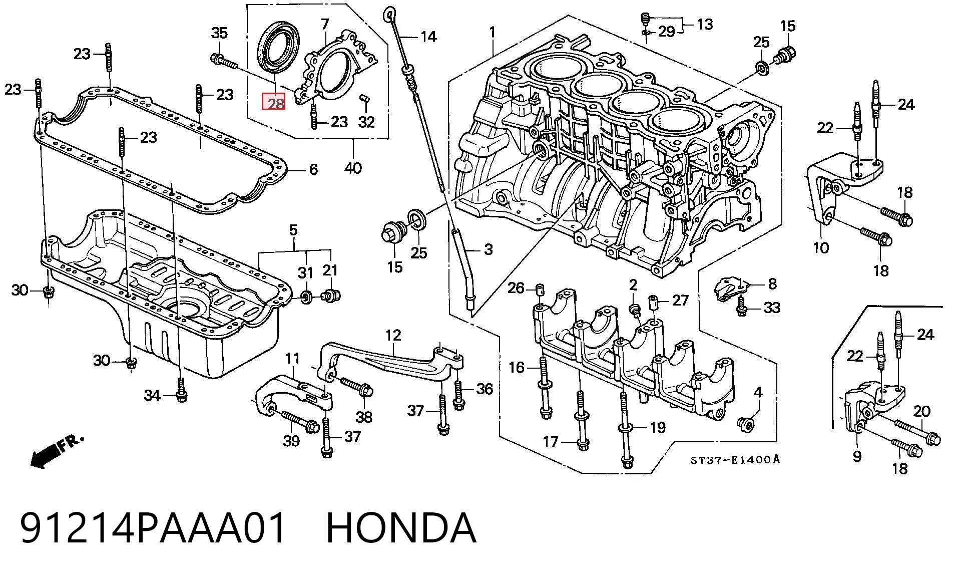 91214PAAA01 Honda Anillo retén cigüeñal